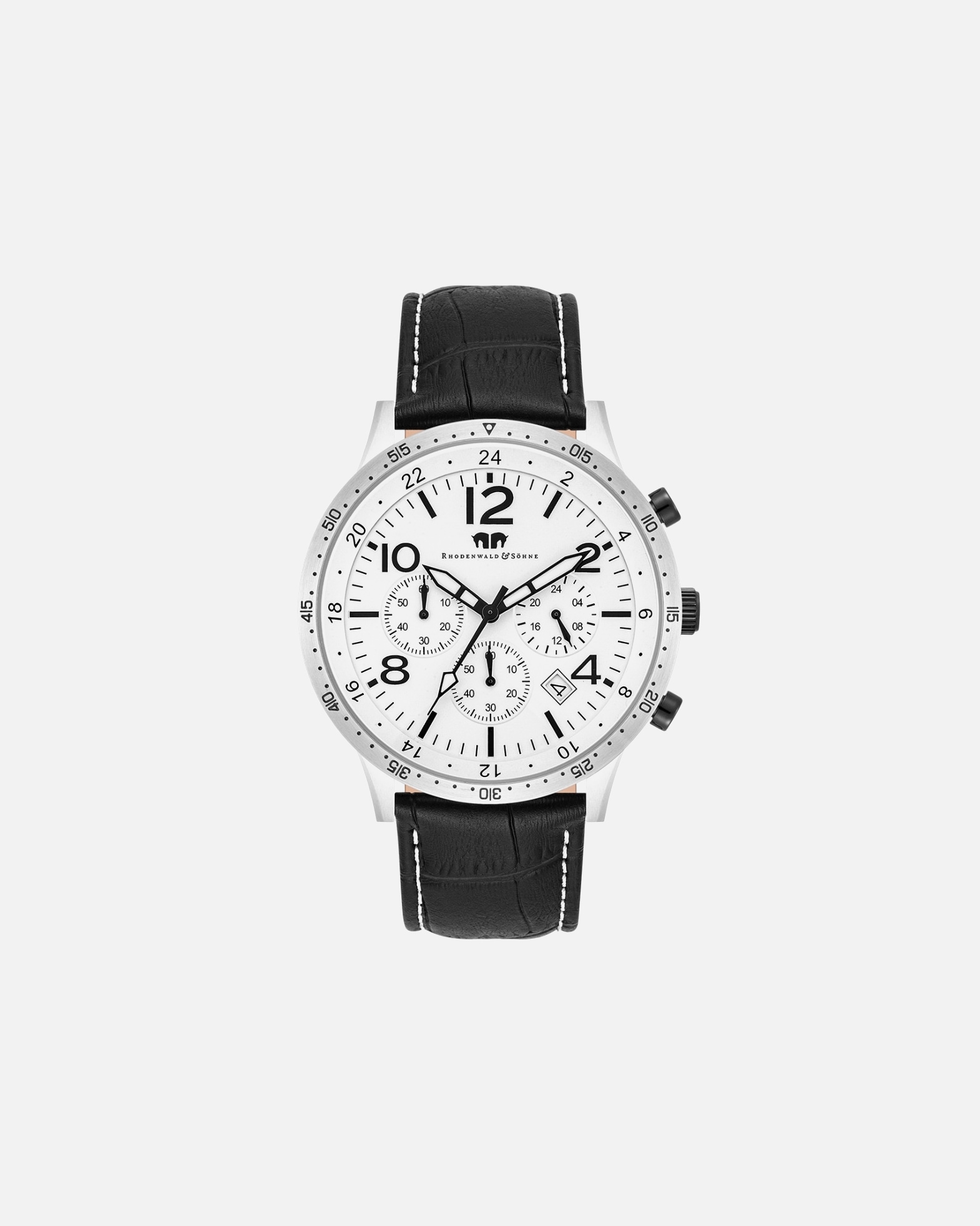 Uhr für Männlich Rhodenwald & Söhne Armband-Uhr Flight Captain aus Echtleder in schwarz 1 Stück