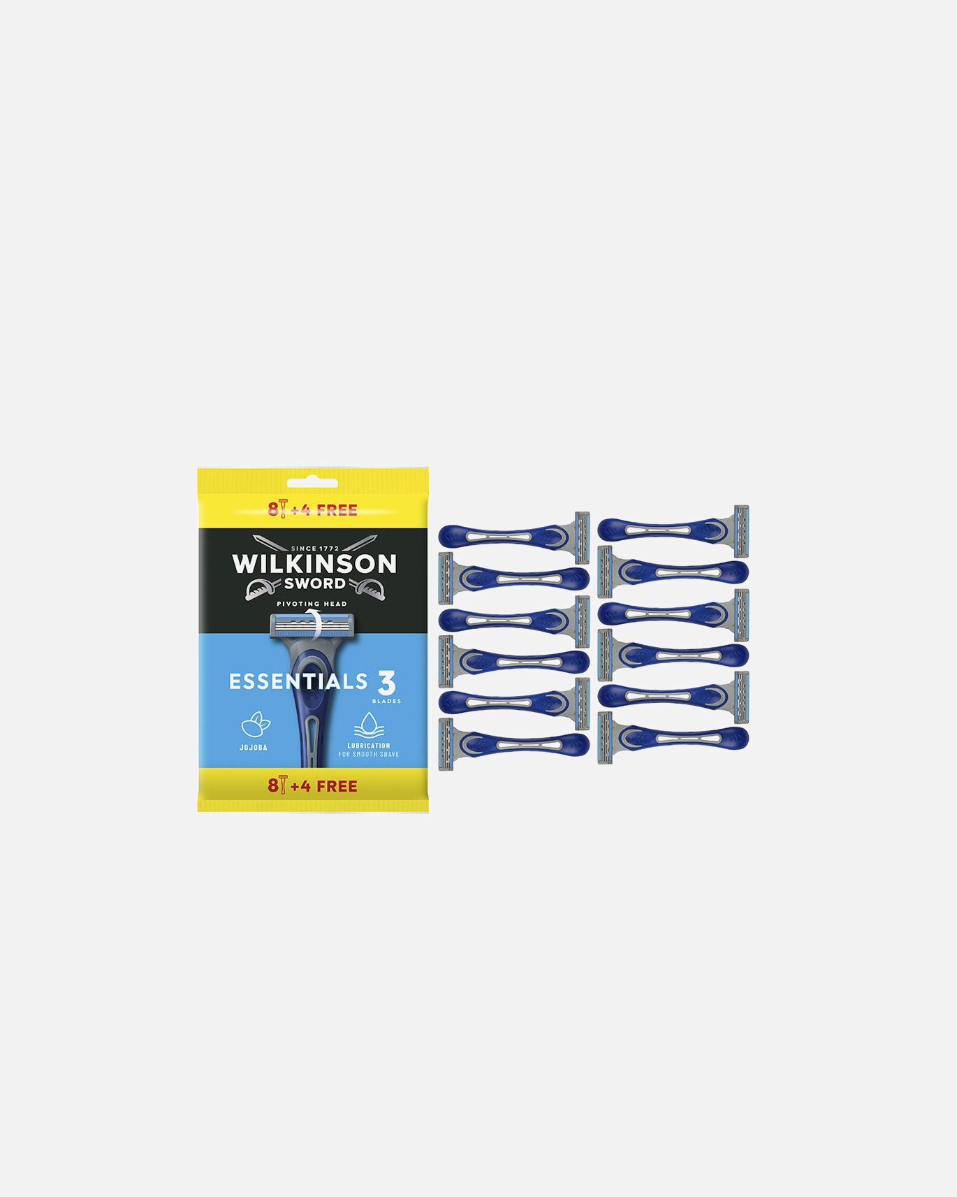 Rasierer für Männlich Wilkinson ESSENTIALS 3 Einwegrasierer 12 Stück