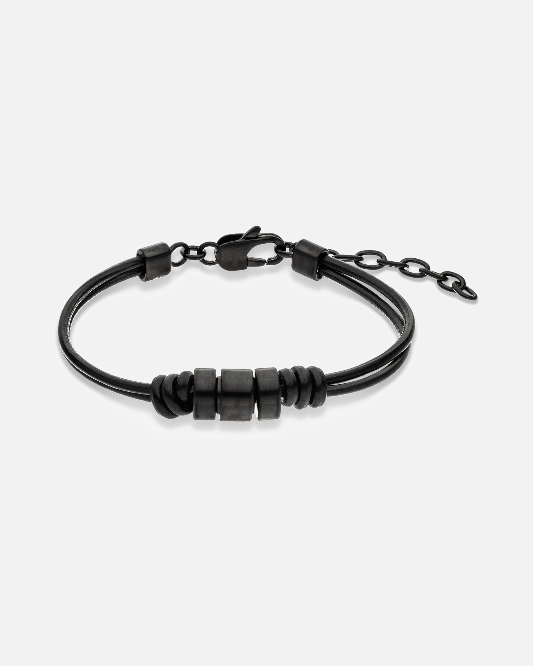 Armband für Männlich s.Oliver Armband Edelstahl, Leder schwarz