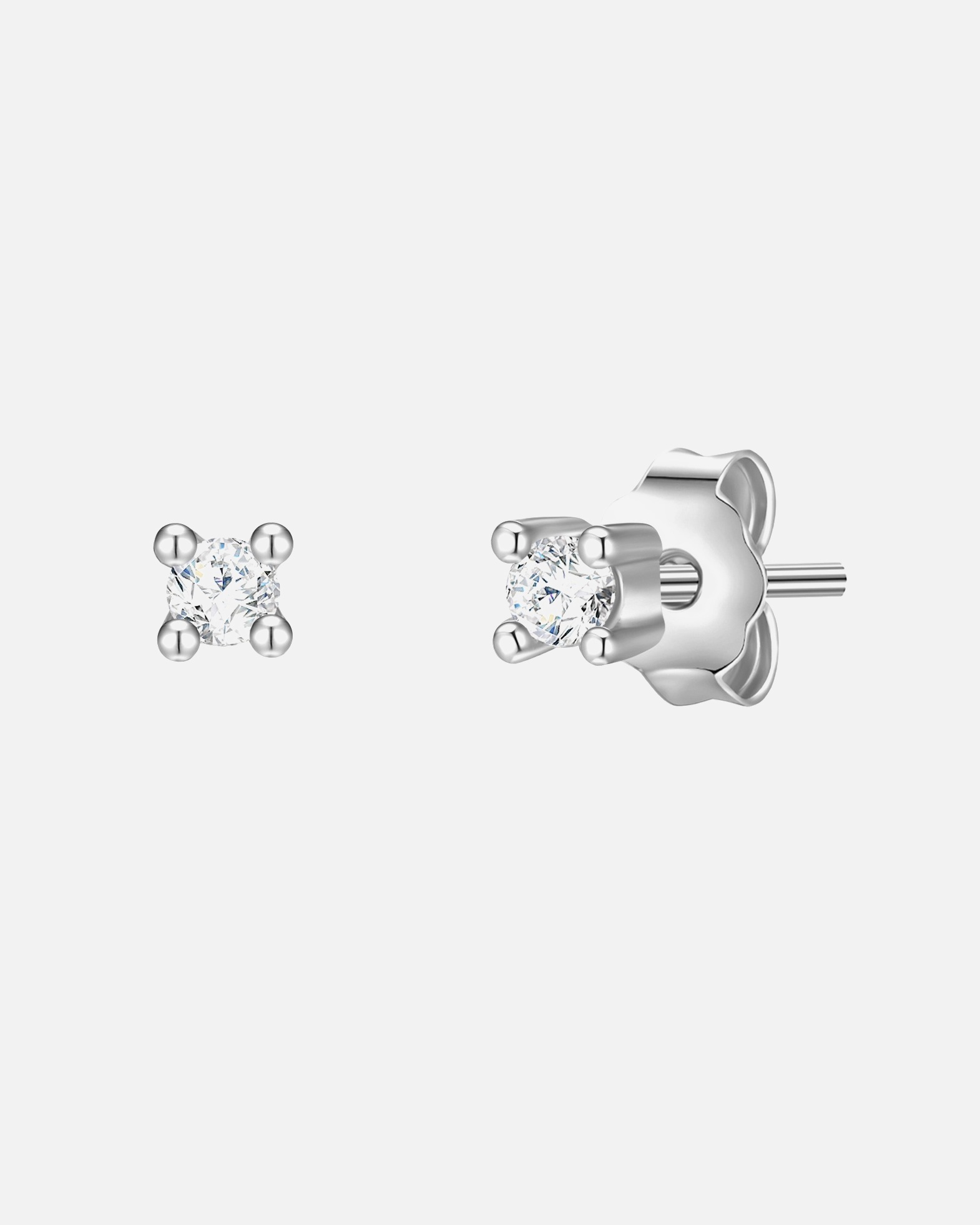 Ohrringe für Weiblich Lulu & Jane Ohrstecker aus Messing in silber mit Zirkonia 2,5 mm