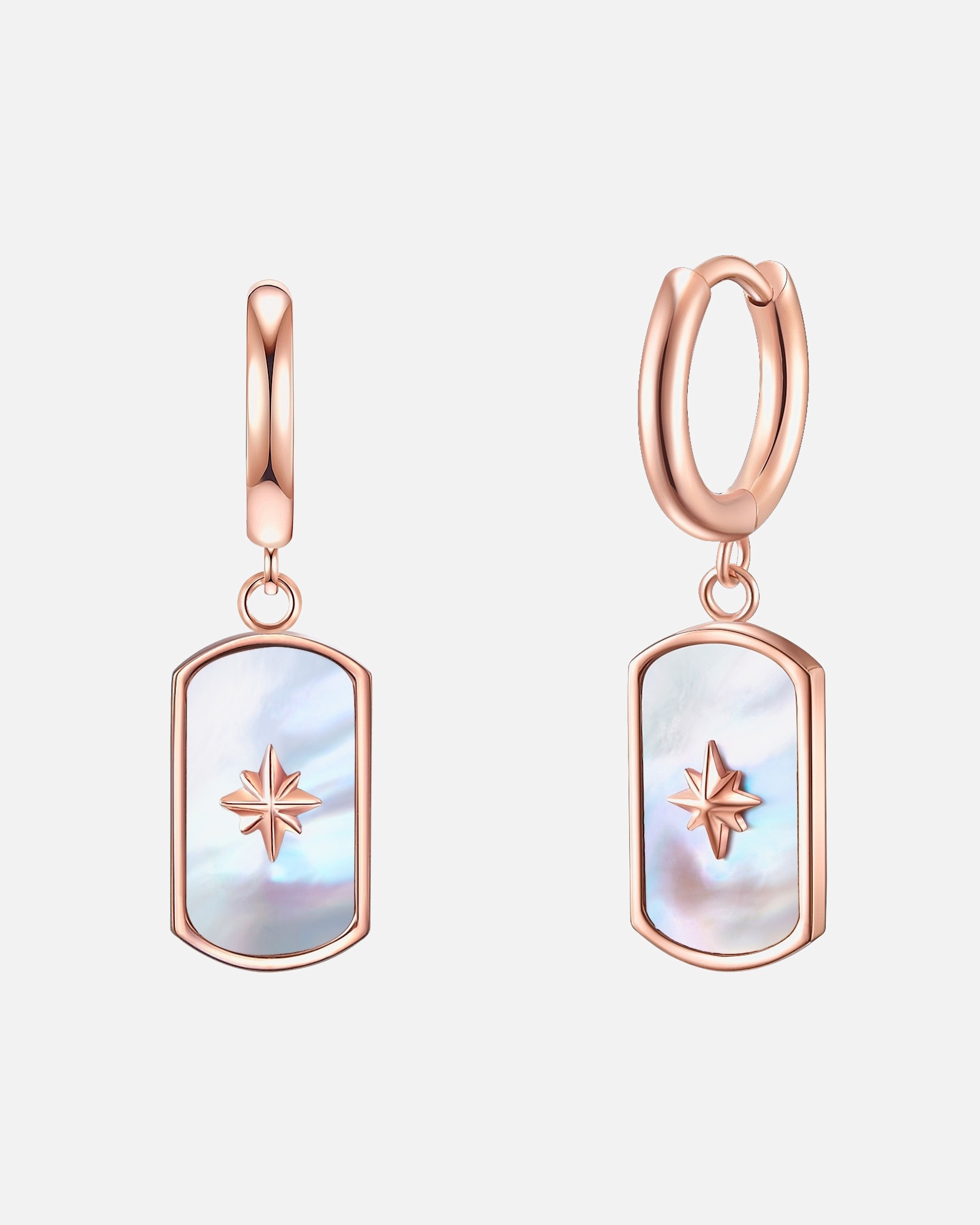 Ohrringe für Weiblich Valero Pearls Ohrhänger Edelstahl Perlmutt in Roségold 1 Stück