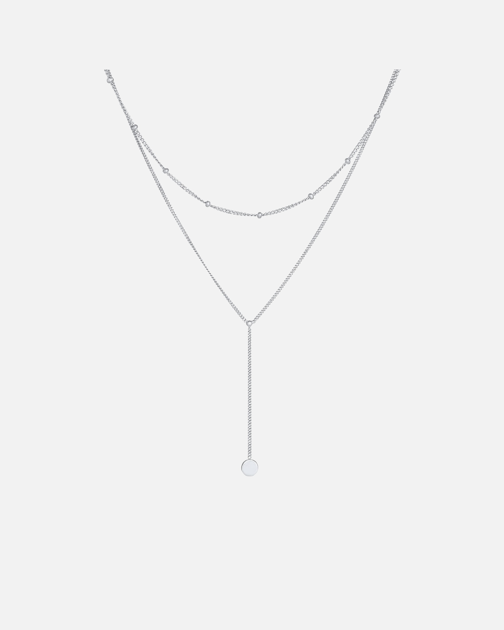 Halskette für Weiblich Elli Layer Y-Kette Kugelkette Plättchen 925 silber 1 Stück