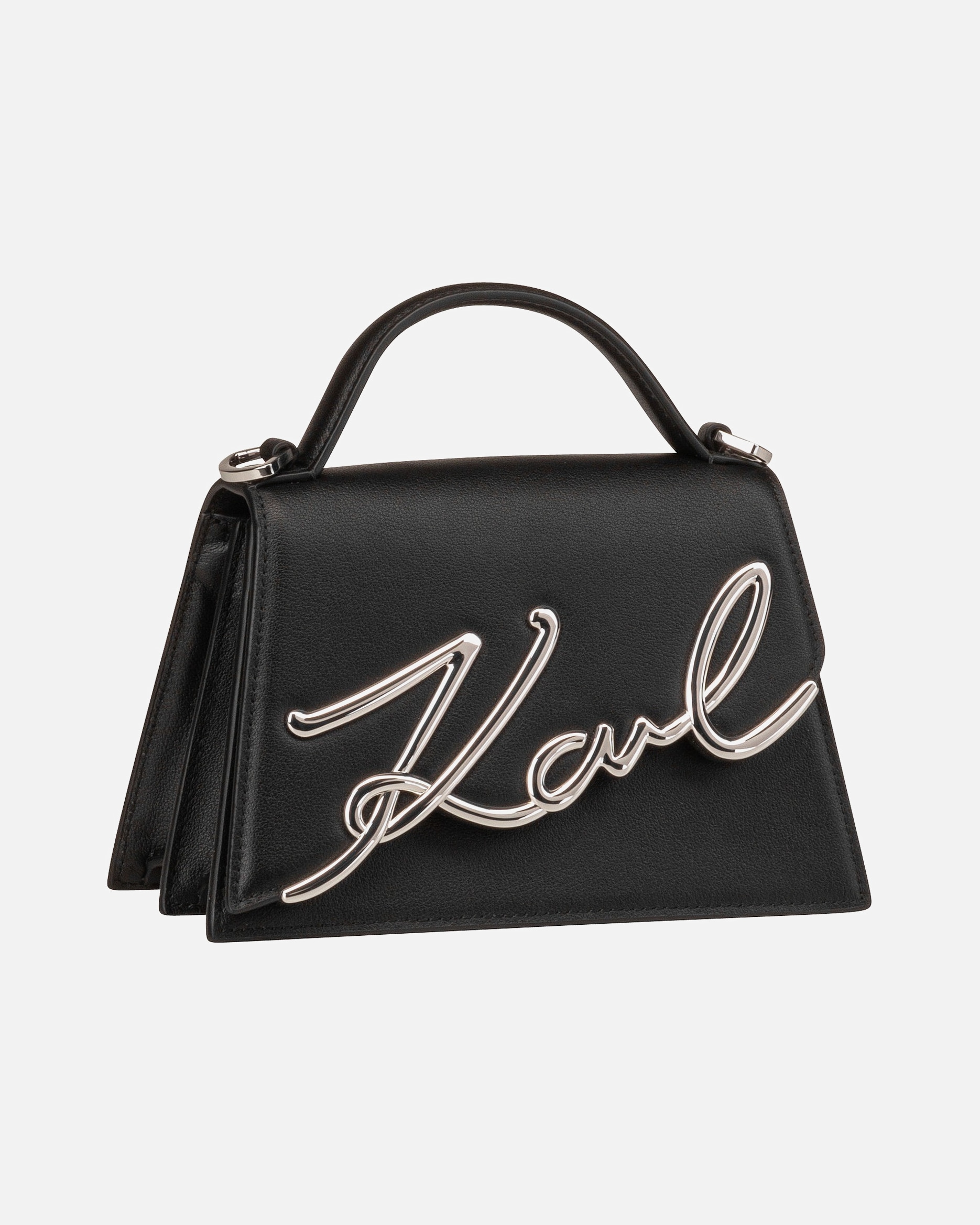 Handtasche für Weiblich Karl Lagerfeld Handtasche K/Signature 2.0 SM Black/Nickel