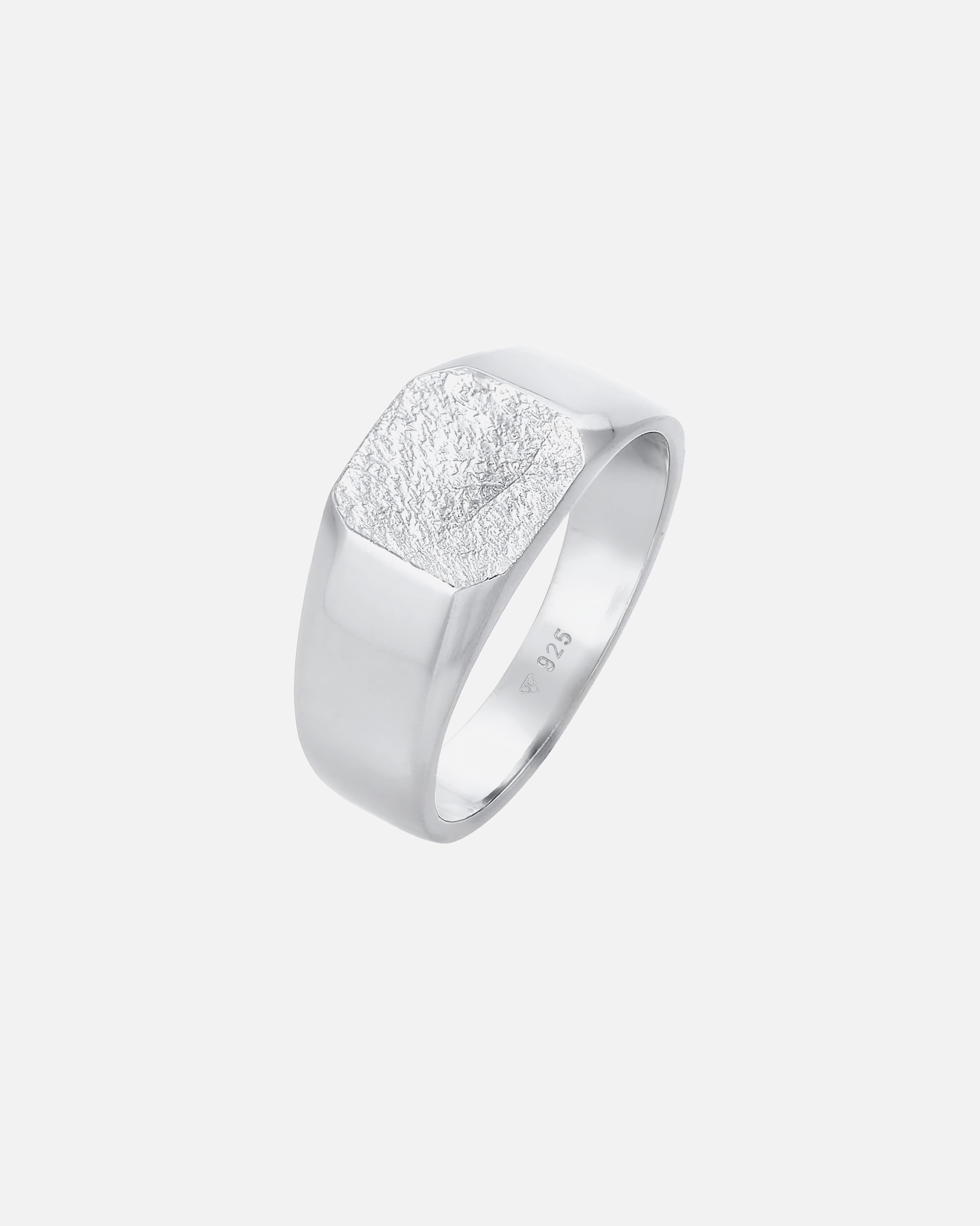 Ring für Männlich KUZZOI Basic Siegelring Herren Quadrat Matt 925 Silber 1 Stück