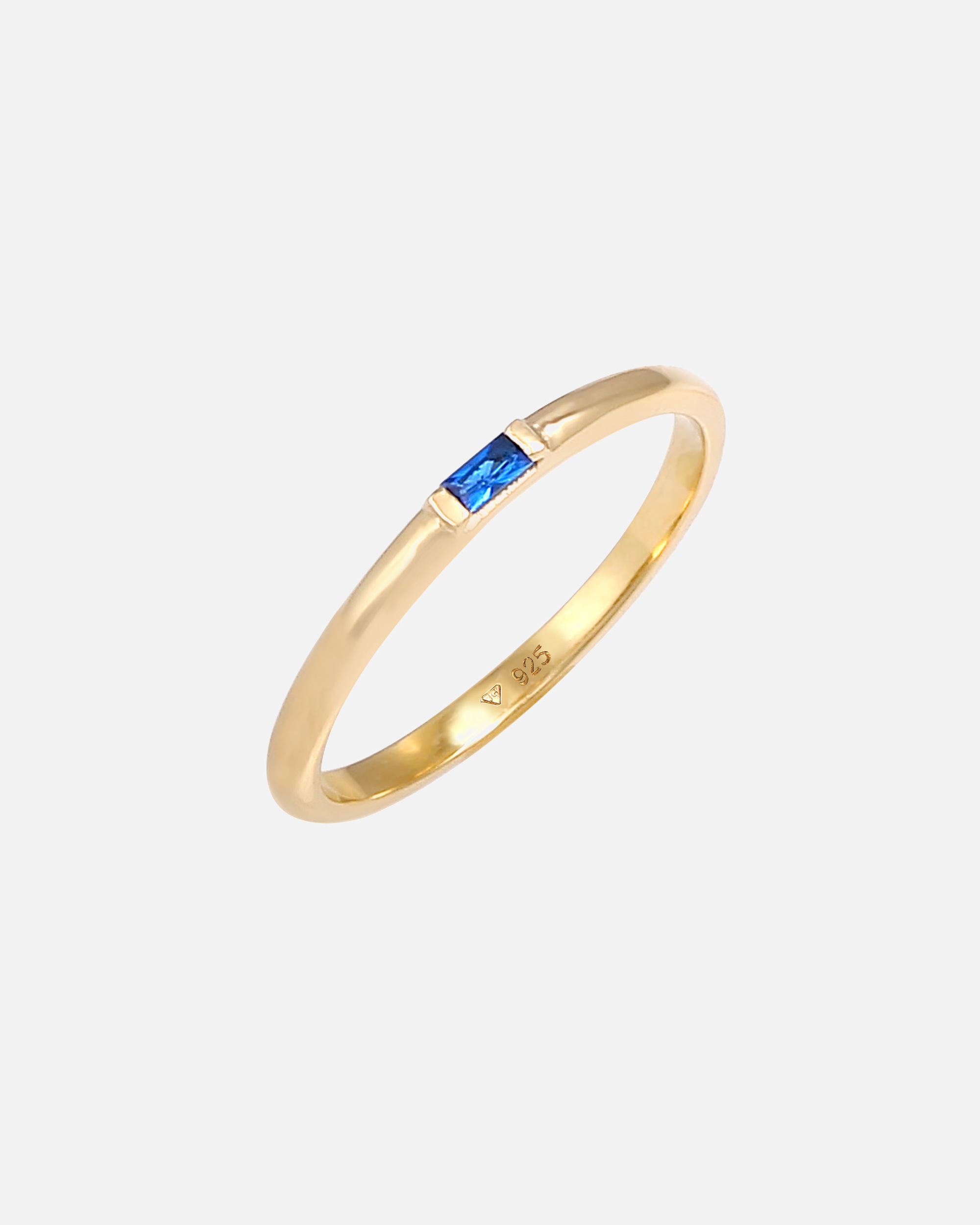 Ring für Weiblich Elli PREMIUM Geo Rechteck Synthetischer Saphir 925 Silber 56