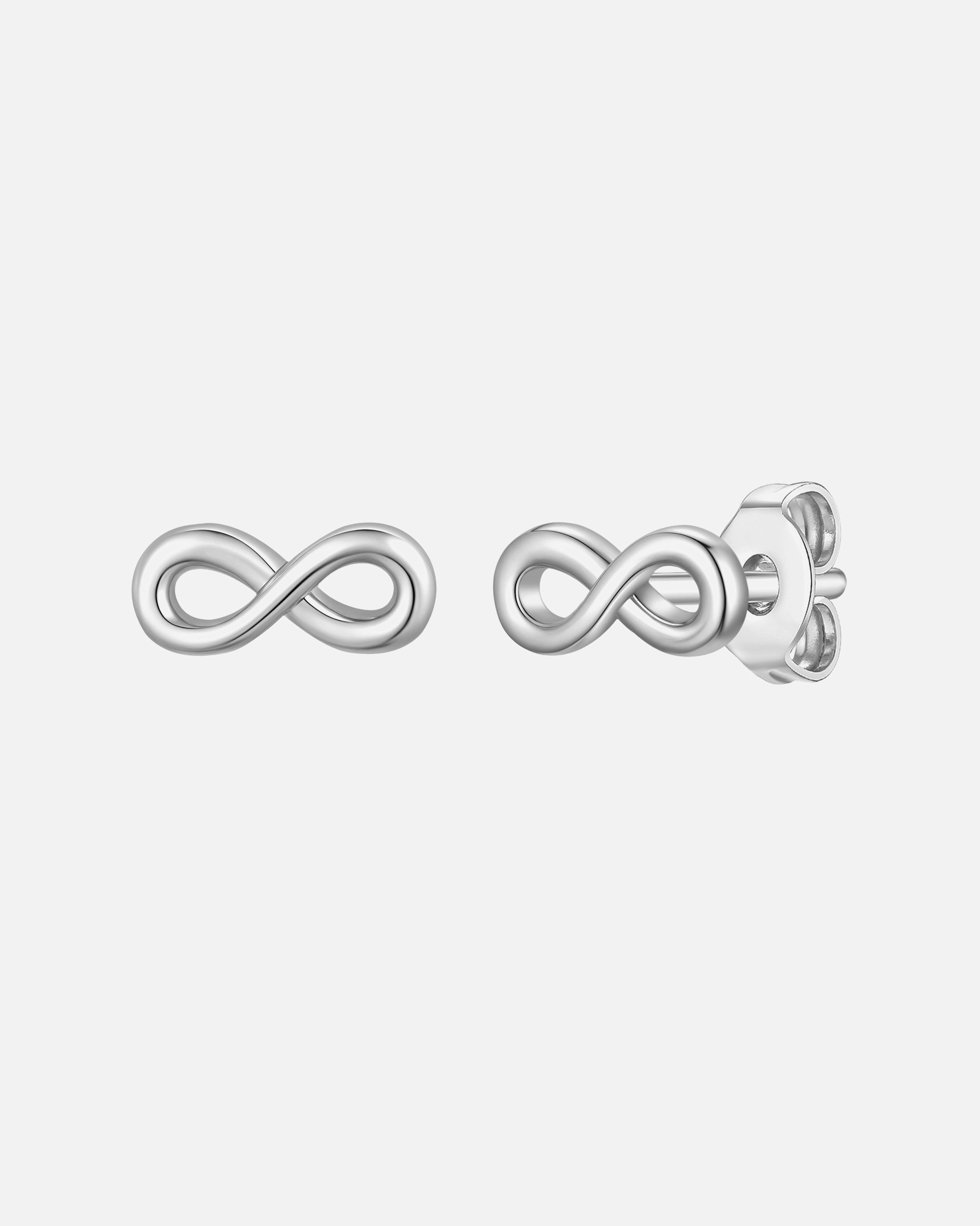 Ohrringe für Weiblich Ohrstecker Infinity aus Messing in silber 4,3 mm