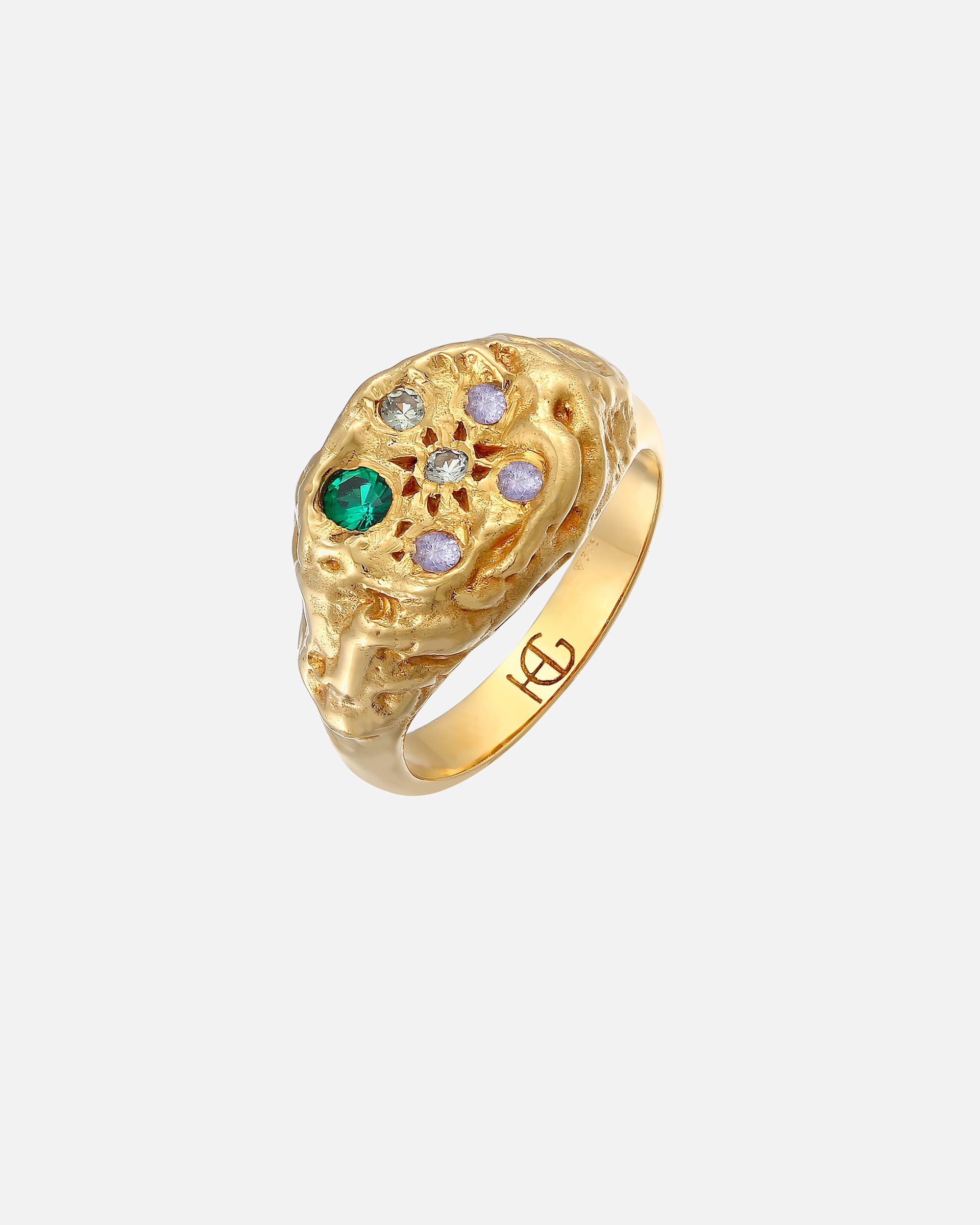 Ring für Weiblich Haze & Glory Default Brand Line Aquamarin Siegel - Clementine 375 Gelbgold 52
