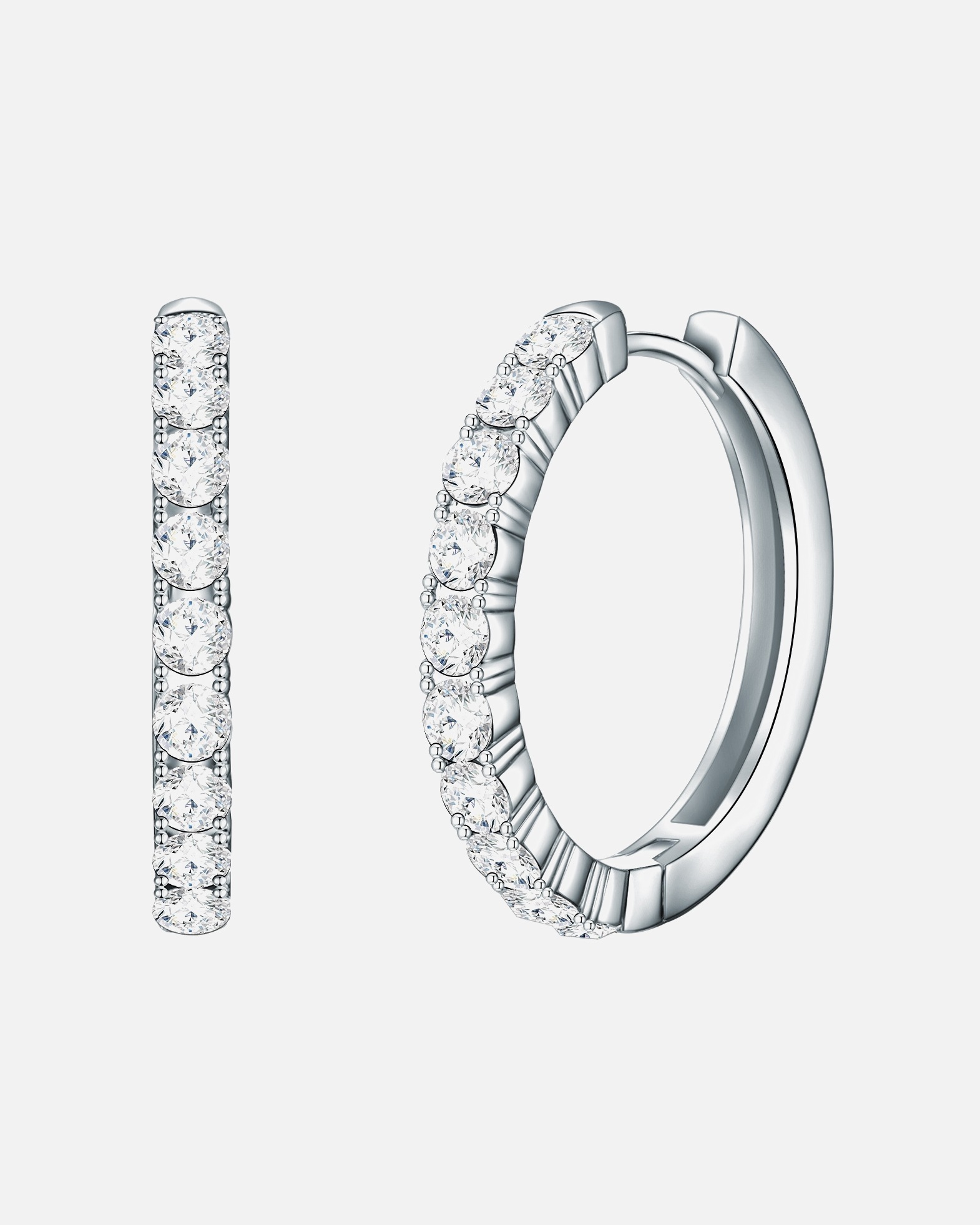 Creolen für Weiblich Creolen Messing verziert mit Kristallen von Swarovski® in Silber 1 Stück