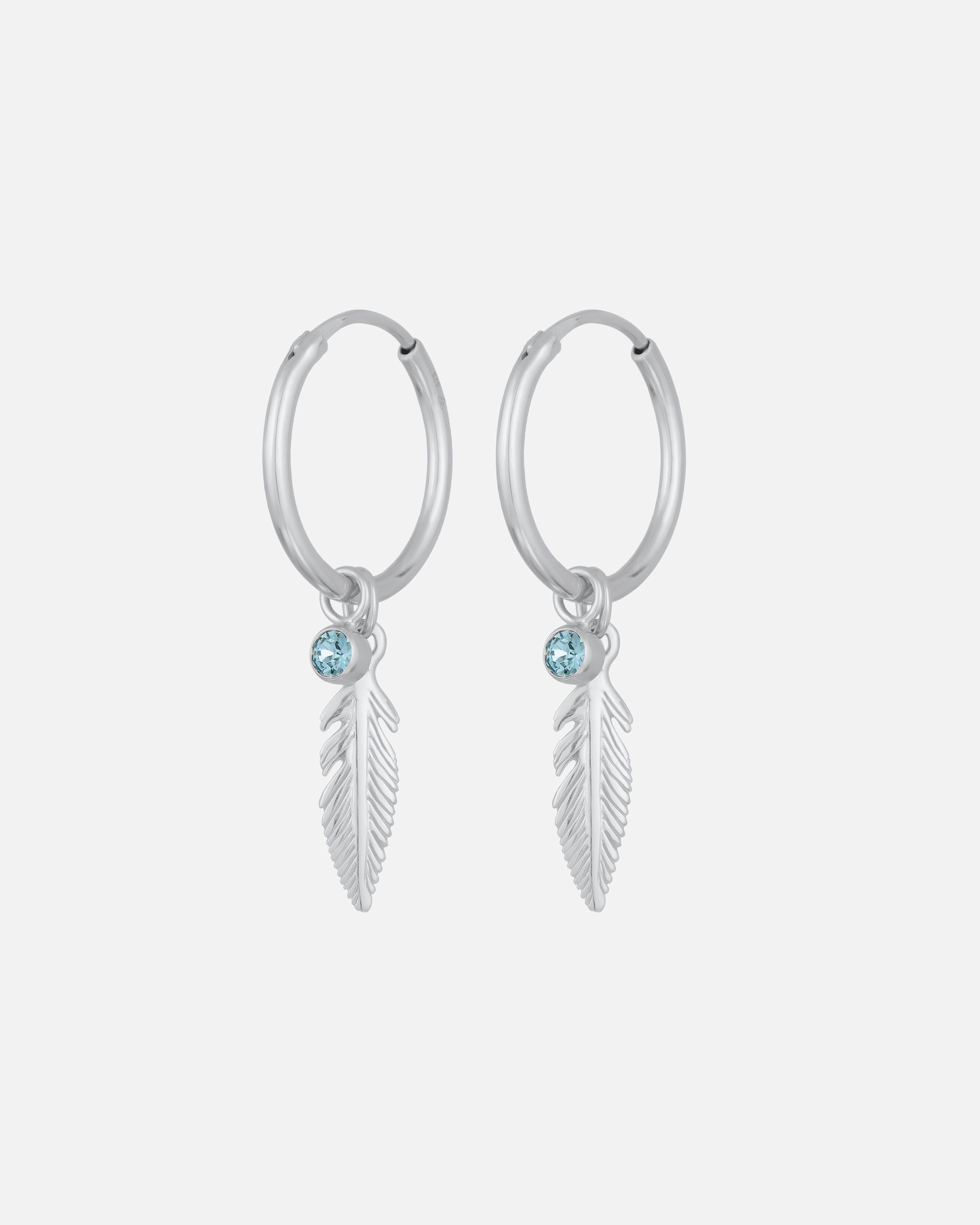 Ohrringe für Weiblich Elli Creolen Feder Kristall Boho 925 Silber 1 Stück