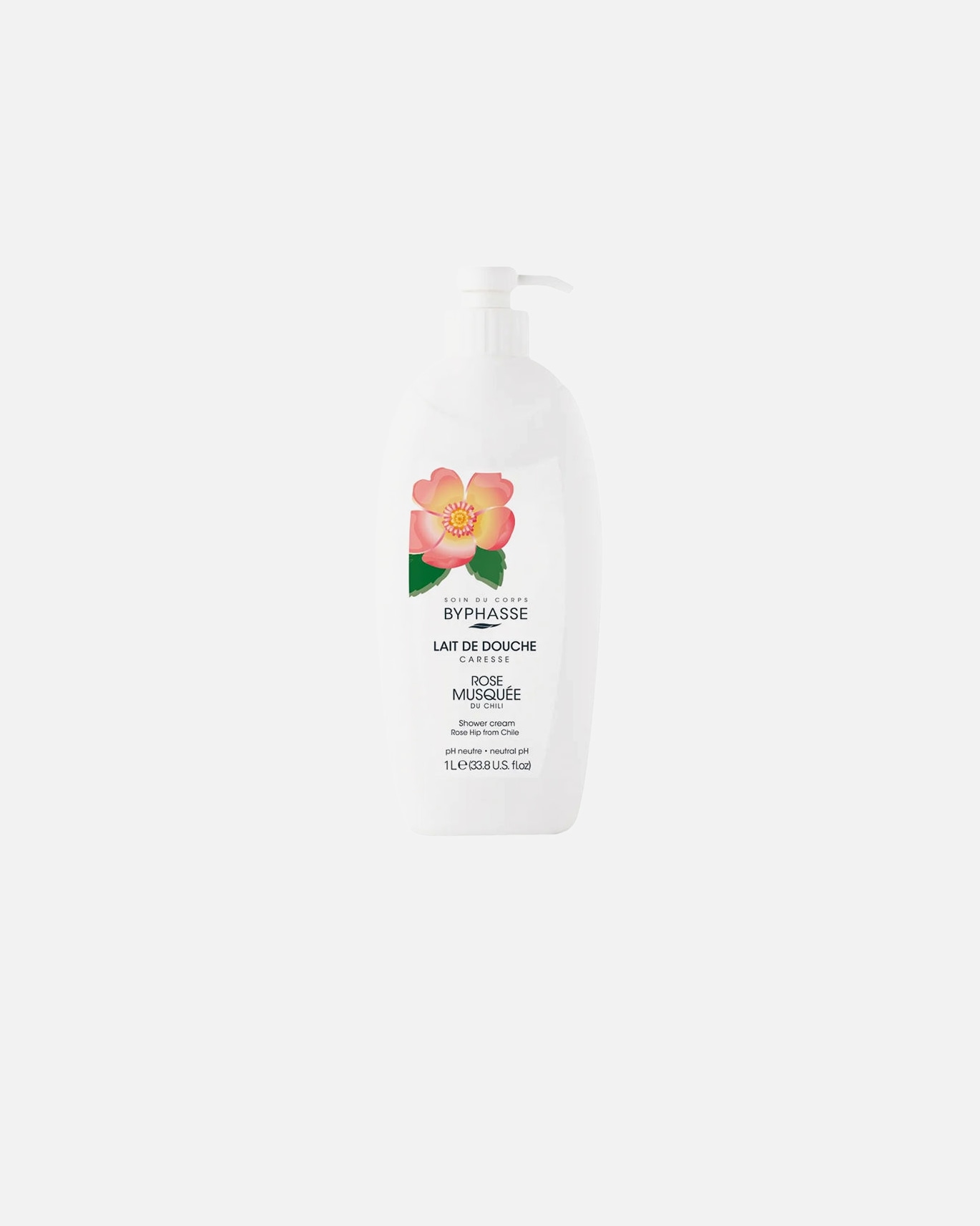 Duschgel für Unisex Byphasse CARESSE Hagebutten-Duschcreme 1000 ml
