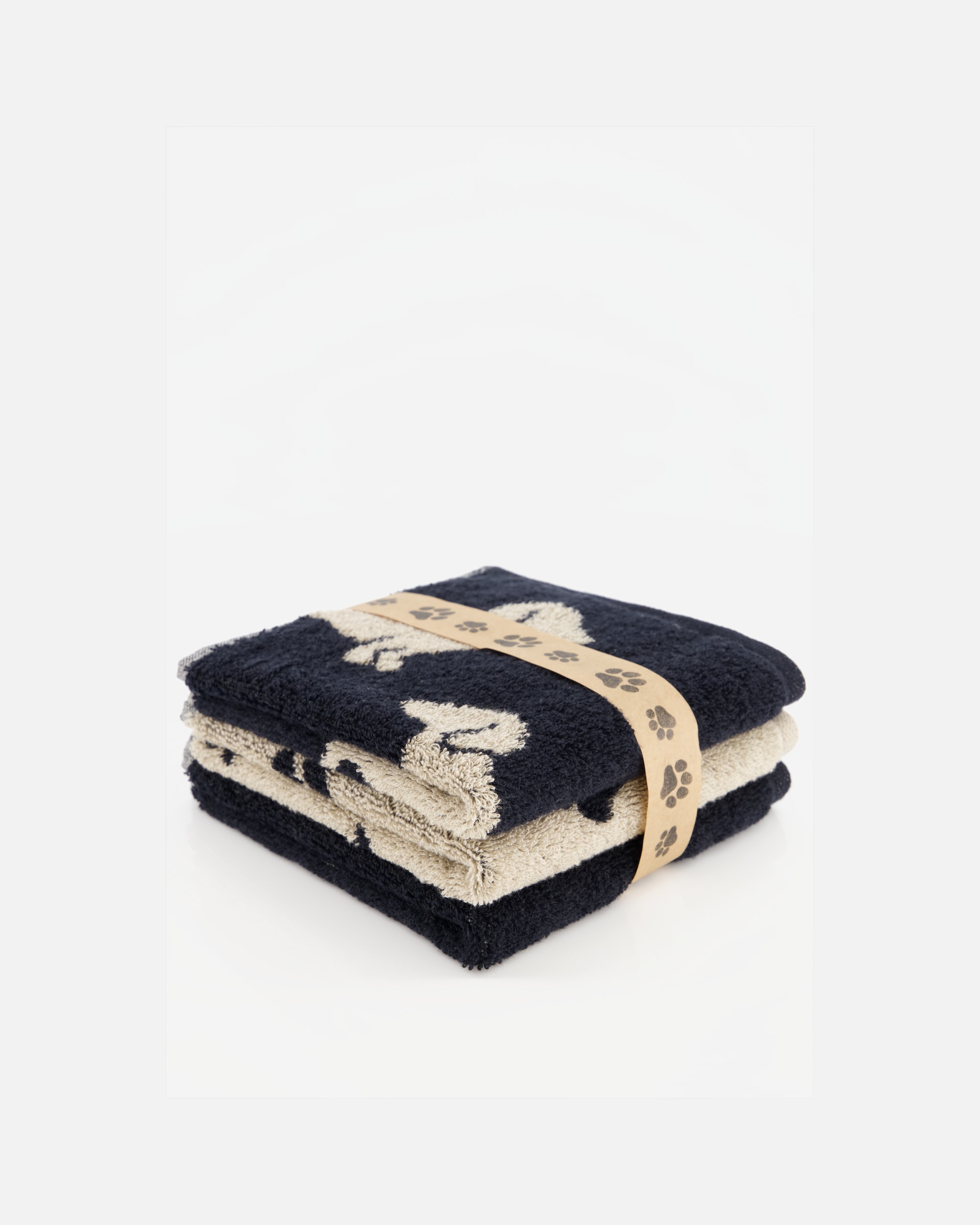 Handtuch für Unisex Cawö Cawö Seiftücher WE LOVE DOGS Mix 6249 3er Set Schwarz-Beige - 93 30x30 cm