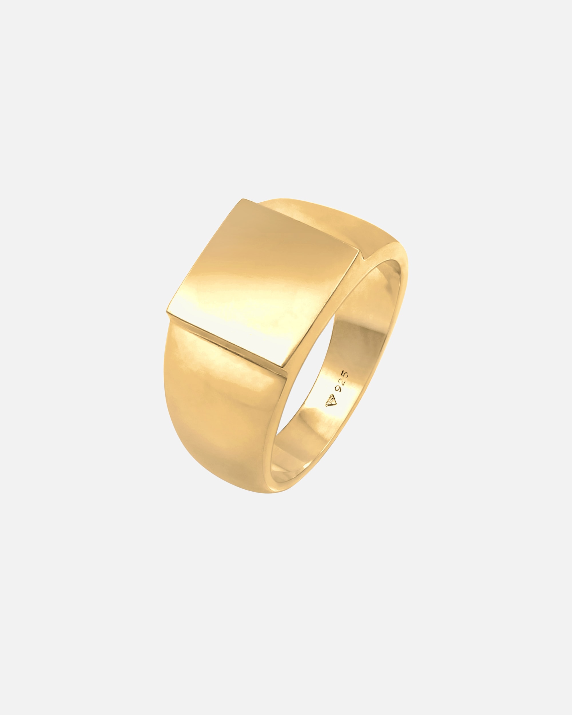 Ring für Männlich KUZZOI Siegelring Herren Rechteckig Glanz 925 Silber 54