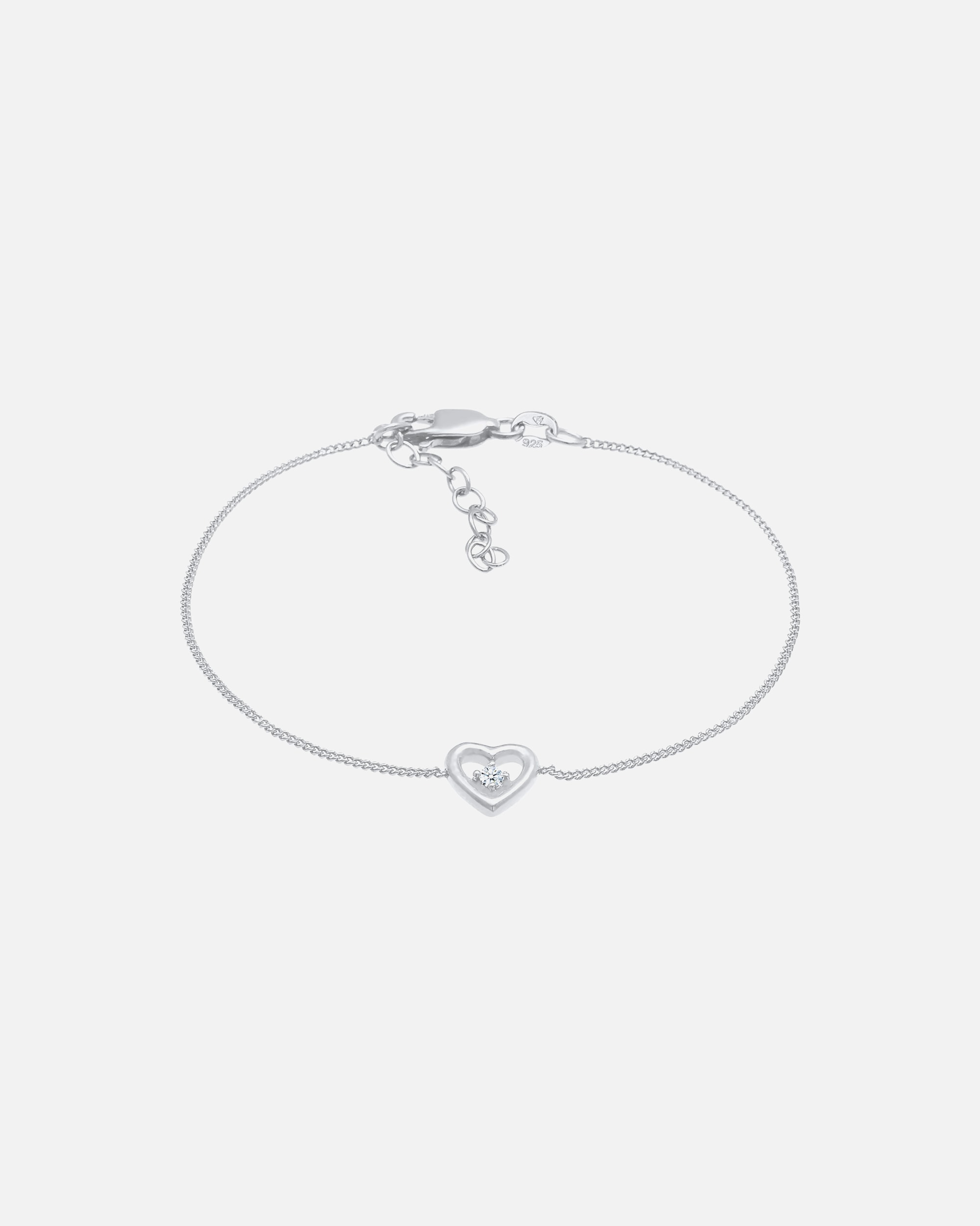 Armband für Weiblich Elli DIAMONDS Herz Liebe Romantik Diamant (0.03 ct) 925 Silber 1 Stück