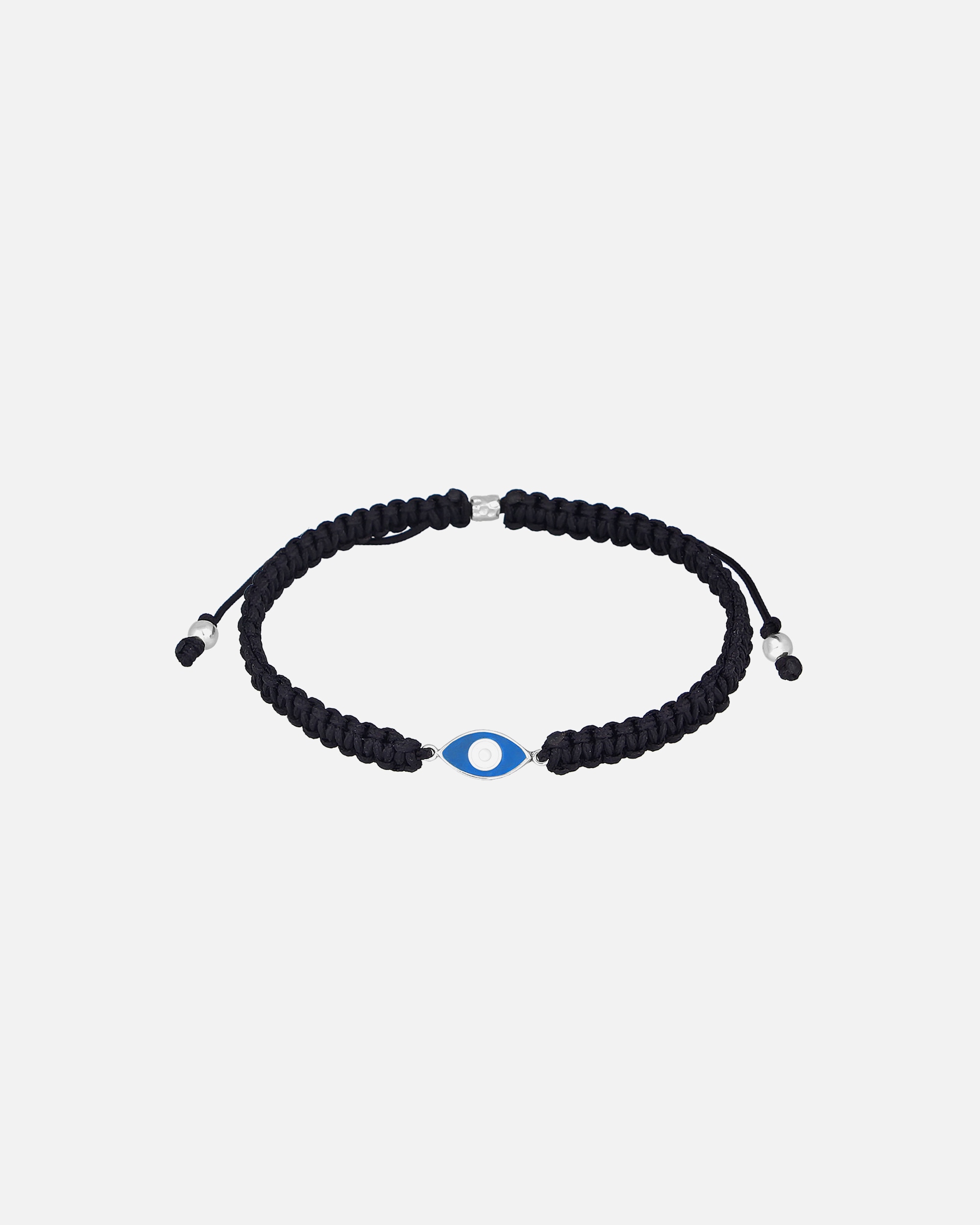Armband für Männlich KUZZOI Evil Eye Symbol Nylon Schwarz 925 Silber 1 Stück