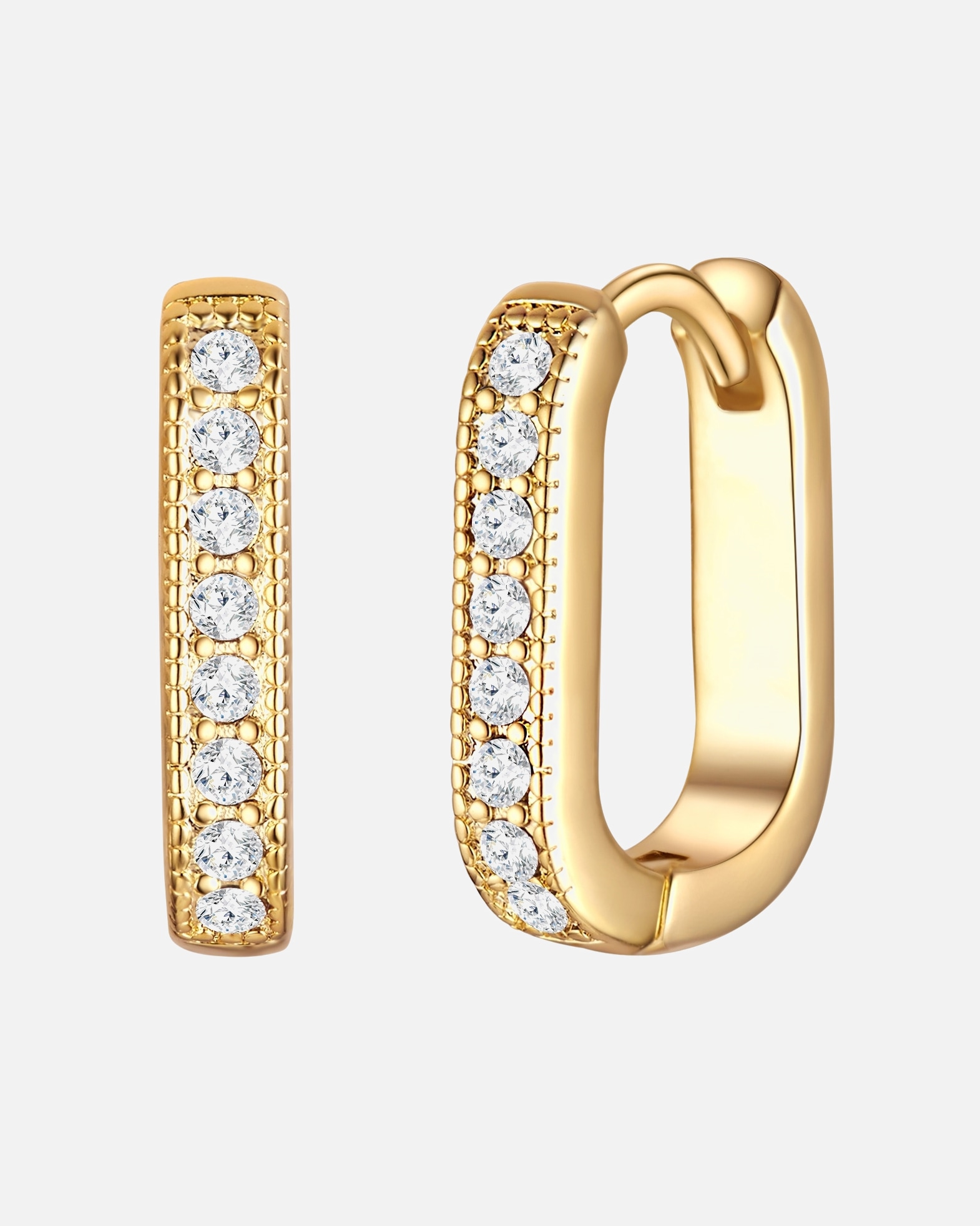 Creolen für Weiblich Lulu & Jane Creolen aus Metall in Gelbgold mit verziert mit Kristallen von Swarovski® 1 Stück