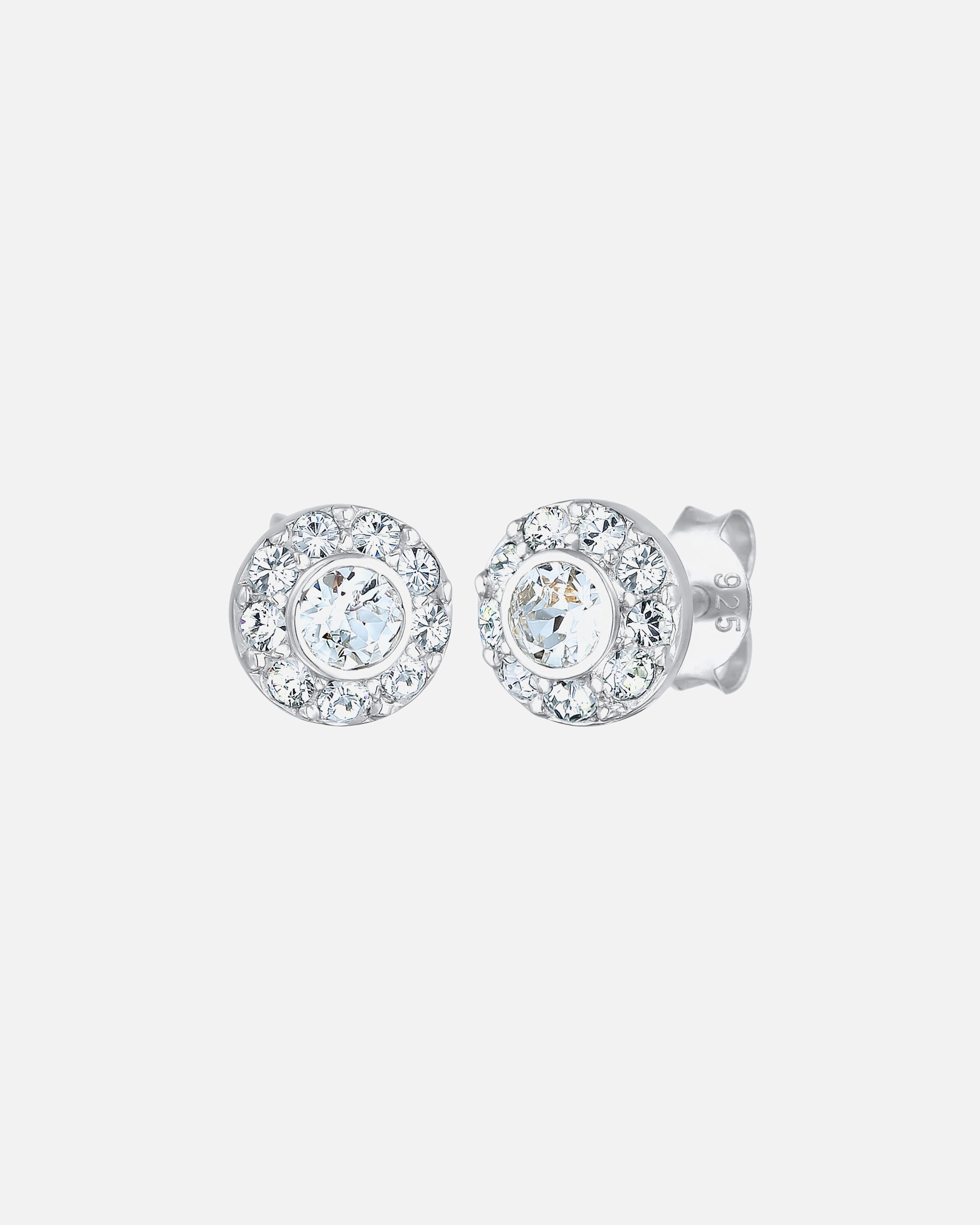 Ohrringe für Weiblich Elli Rund Glamourös Ohrstecker 925 Silber, mit Kristallen von Swarovski® 1 Stück
