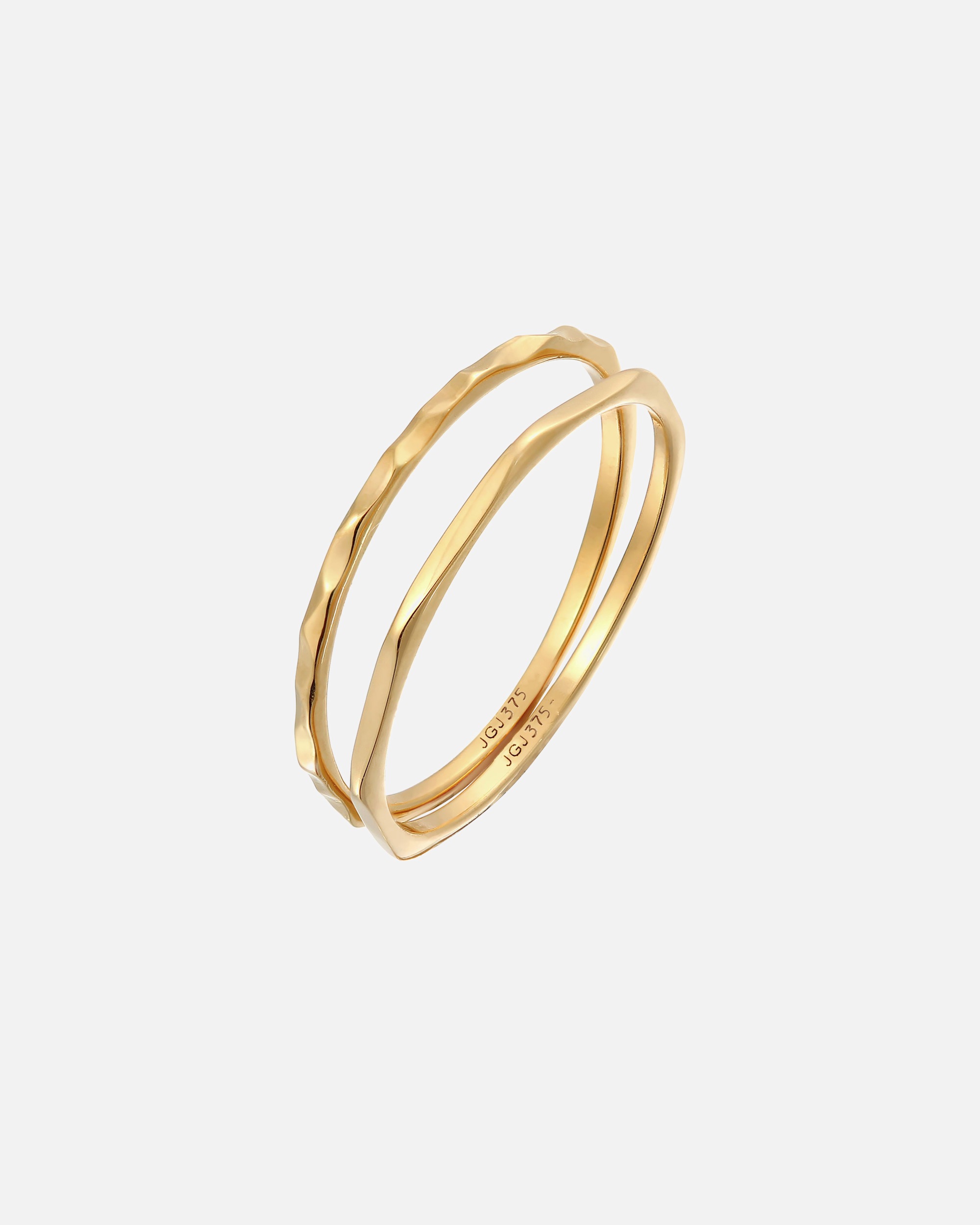 Ring für Weiblich Elli PREMIUM Stapelringe Stacking Bandring 2er Set 375 Gelbgold 54