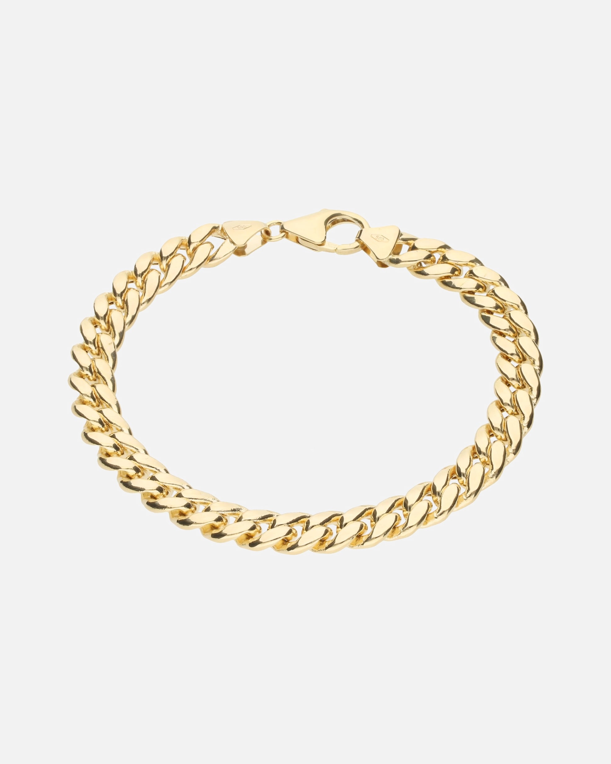 Armband für Männlich Luigi Merano Armband Panzerkette, Panzerarmband, teilmassiv, Gold 585 19 cm