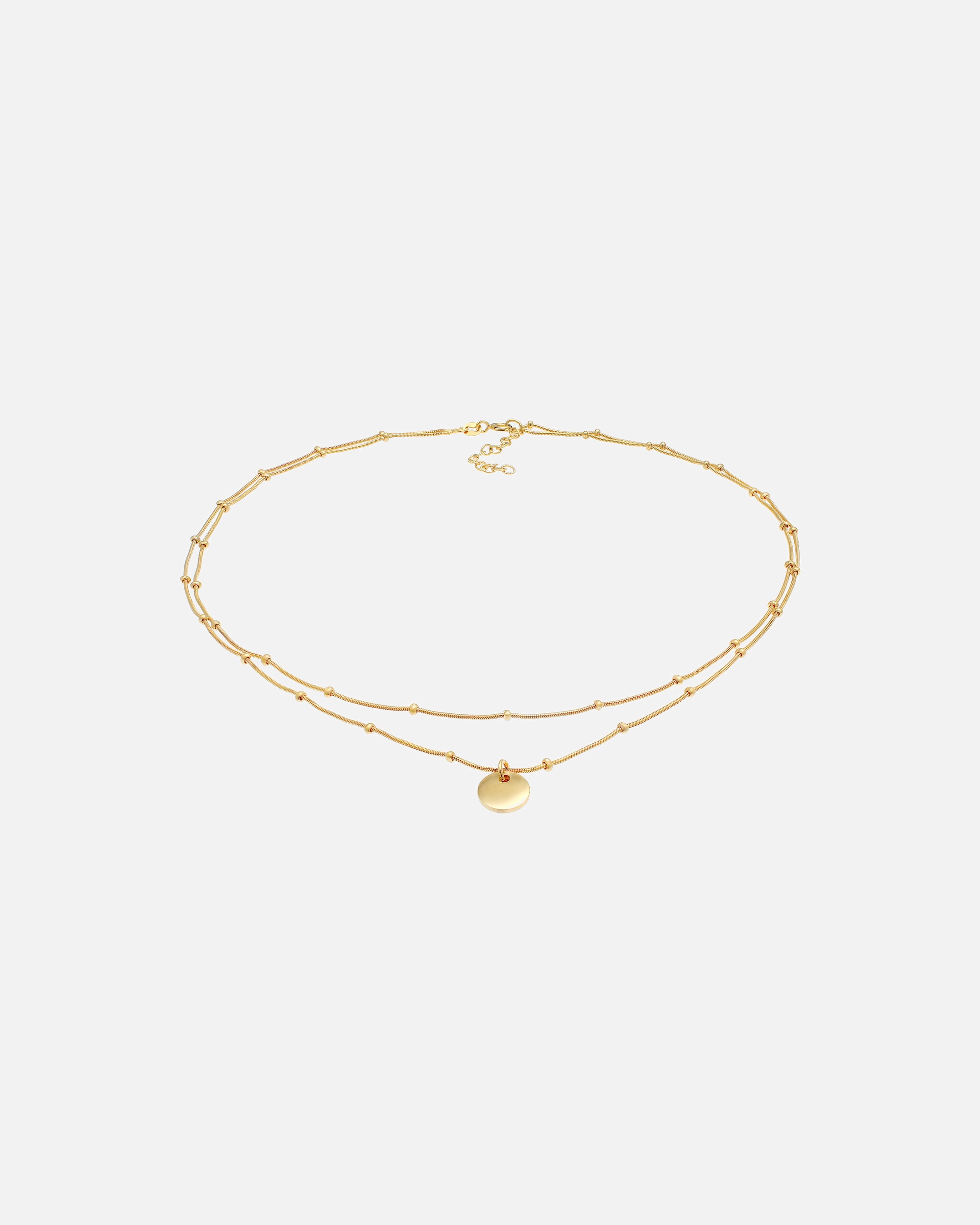 Halskette für Weiblich Elli Choker Layer Plättchen Kugelkette 925 Silber 1 Stück