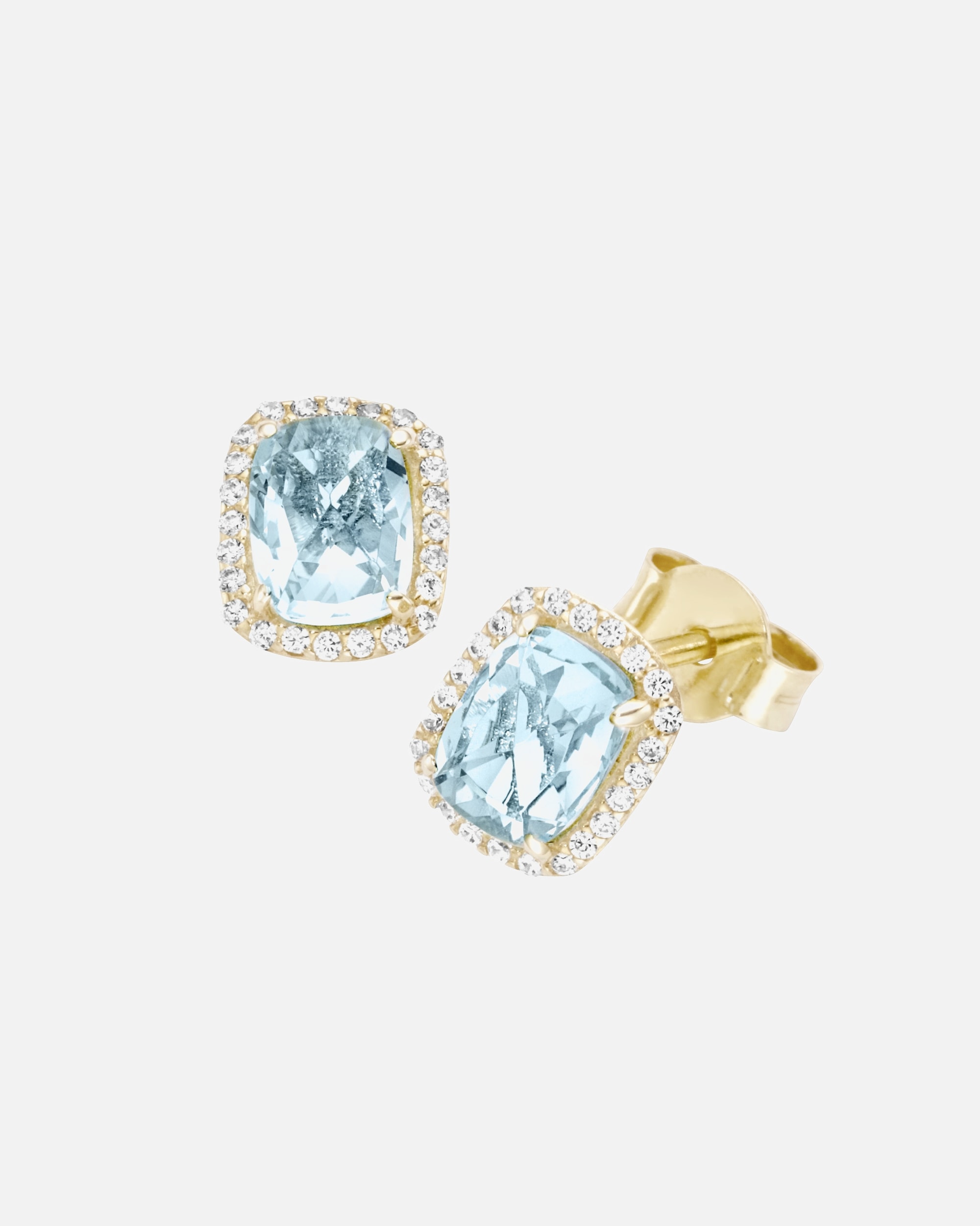 Ohrringe für Weiblich Luigi Merano Ohrstecker Mit Blautopas und Zirkonia, Gold 375 Onesize