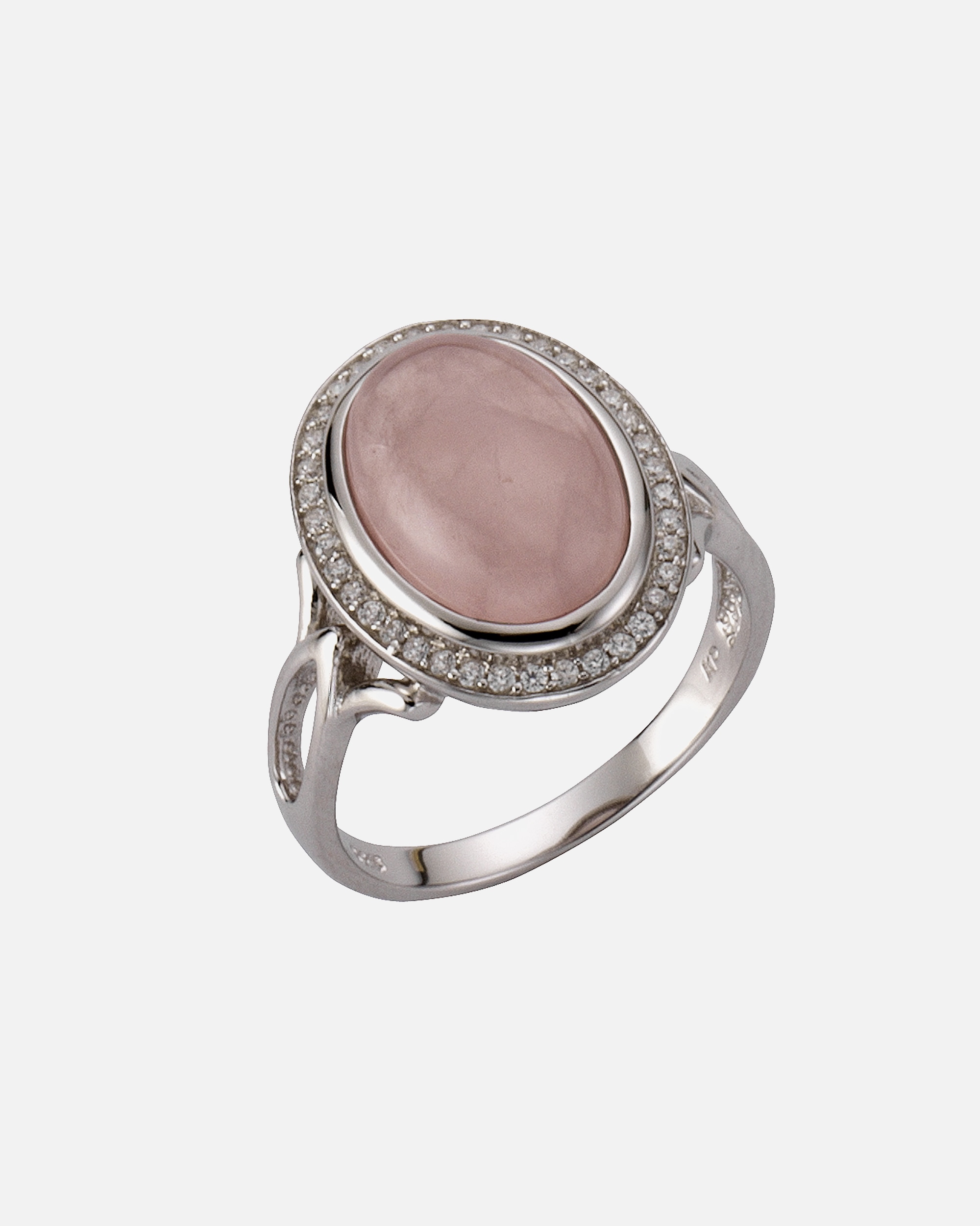 Ring für Weiblich Zeeme Ring 925/- Sterling Silber Rosenquarz rosa 052 (16,6)
