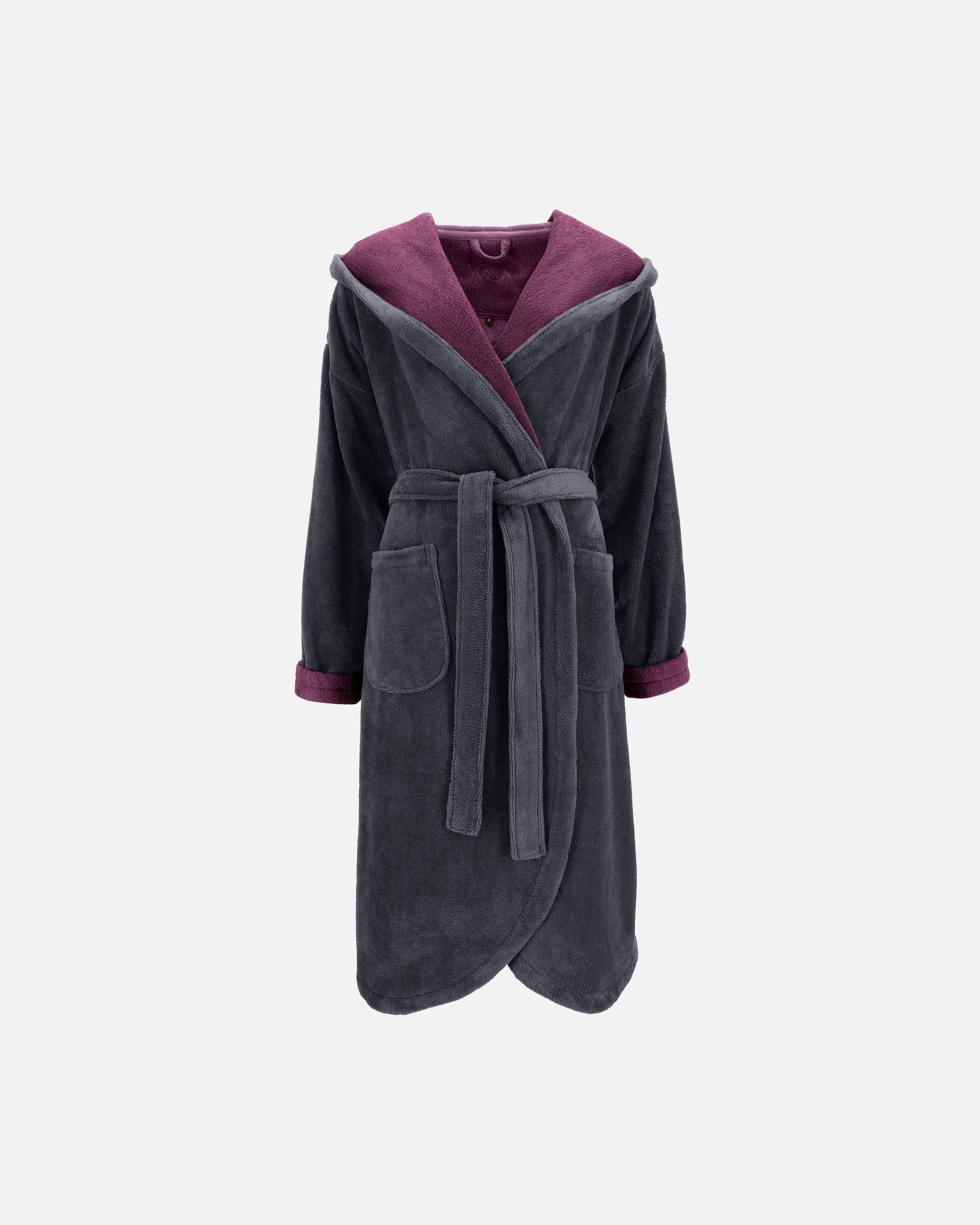 Bademantel für Unisex Vossen Vossen Bademäntel Damen Kapuze Balance Carmen graphit/elderberry - 0005 L