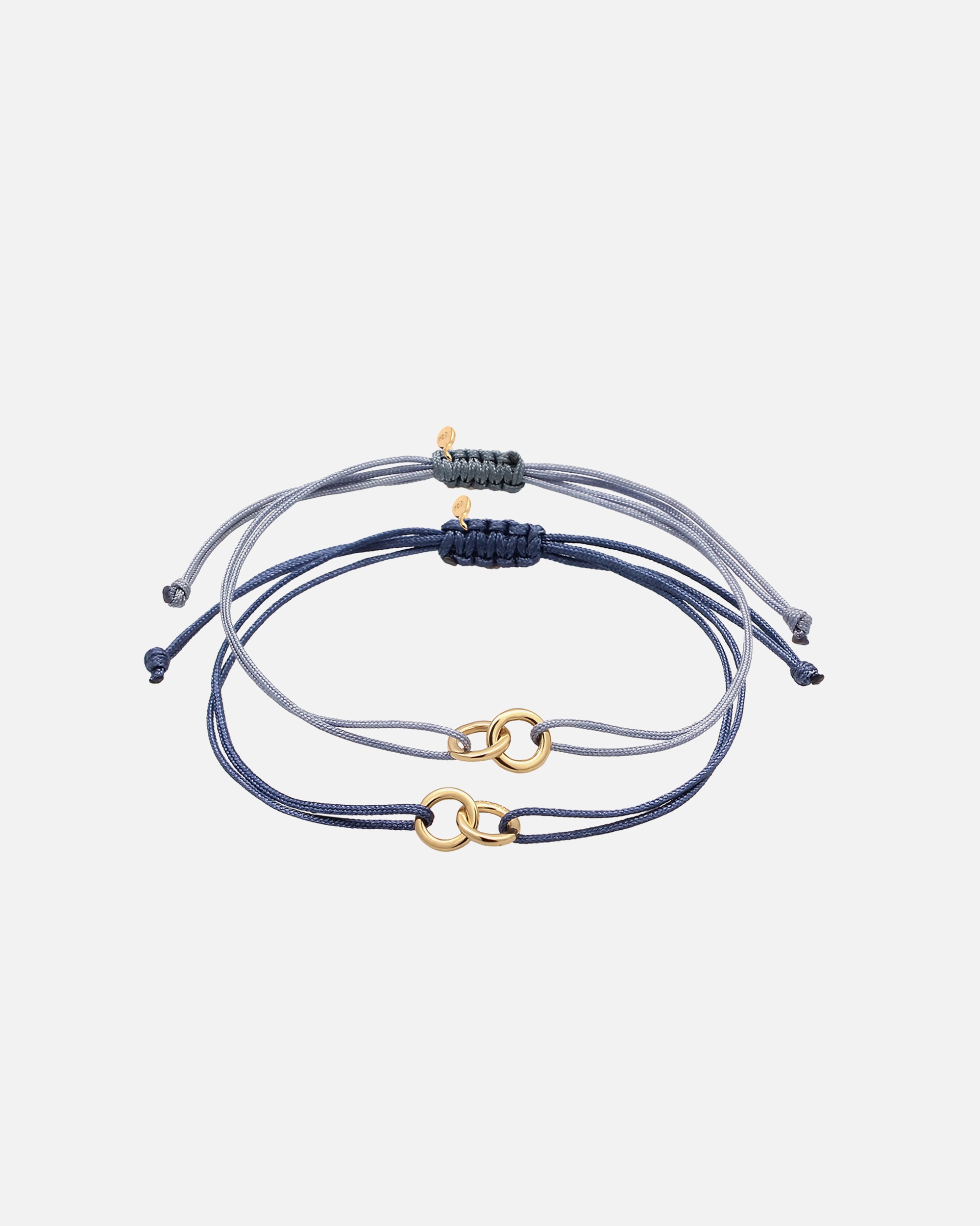Armband für Weiblich Elli Kreis Infinity Textilarmband Set 925 Silber vergoldet Blau