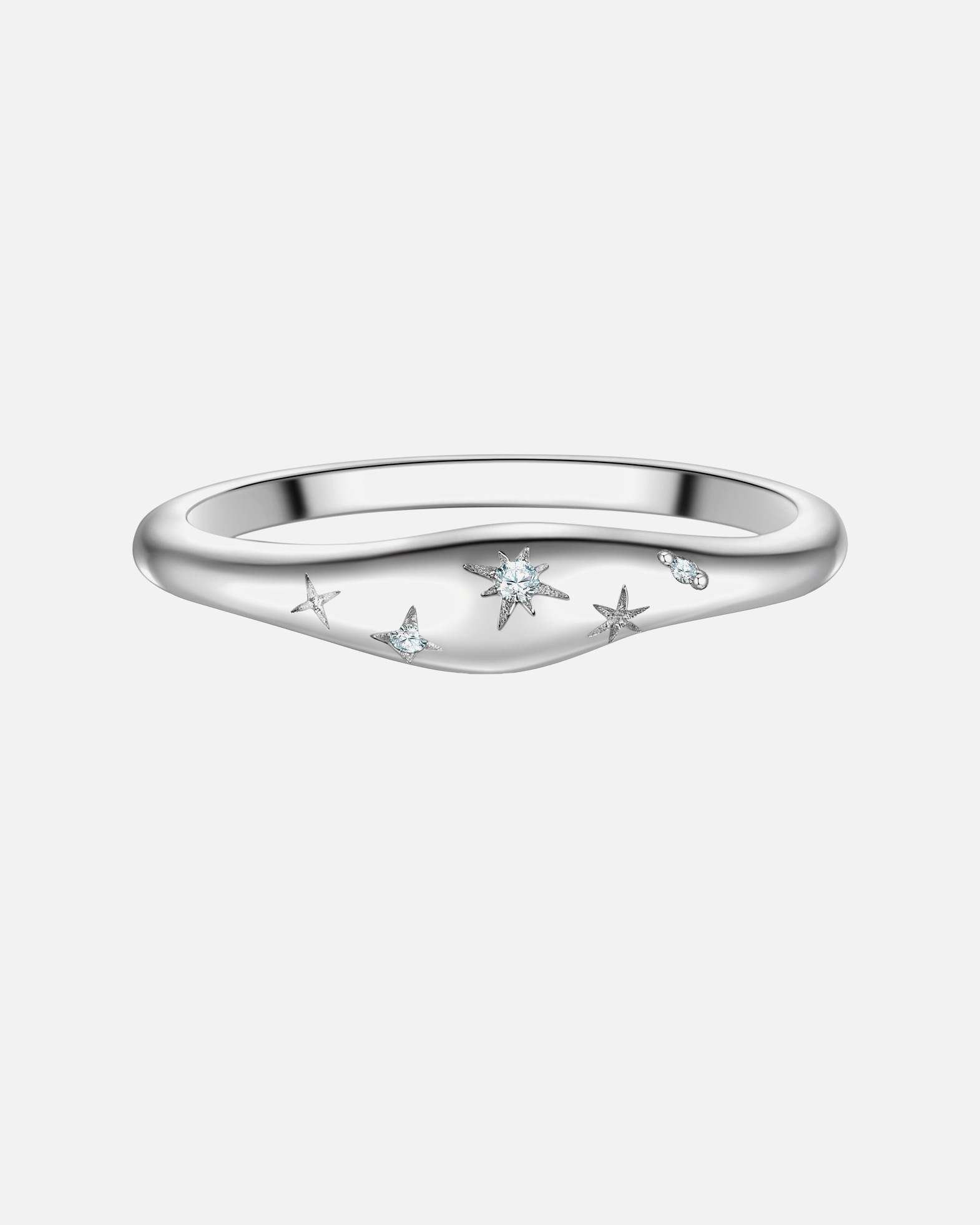 Ring für Weiblich Glanzstücke München Ring Stern aus Sterling Silber in silber mit Zirkonia 48