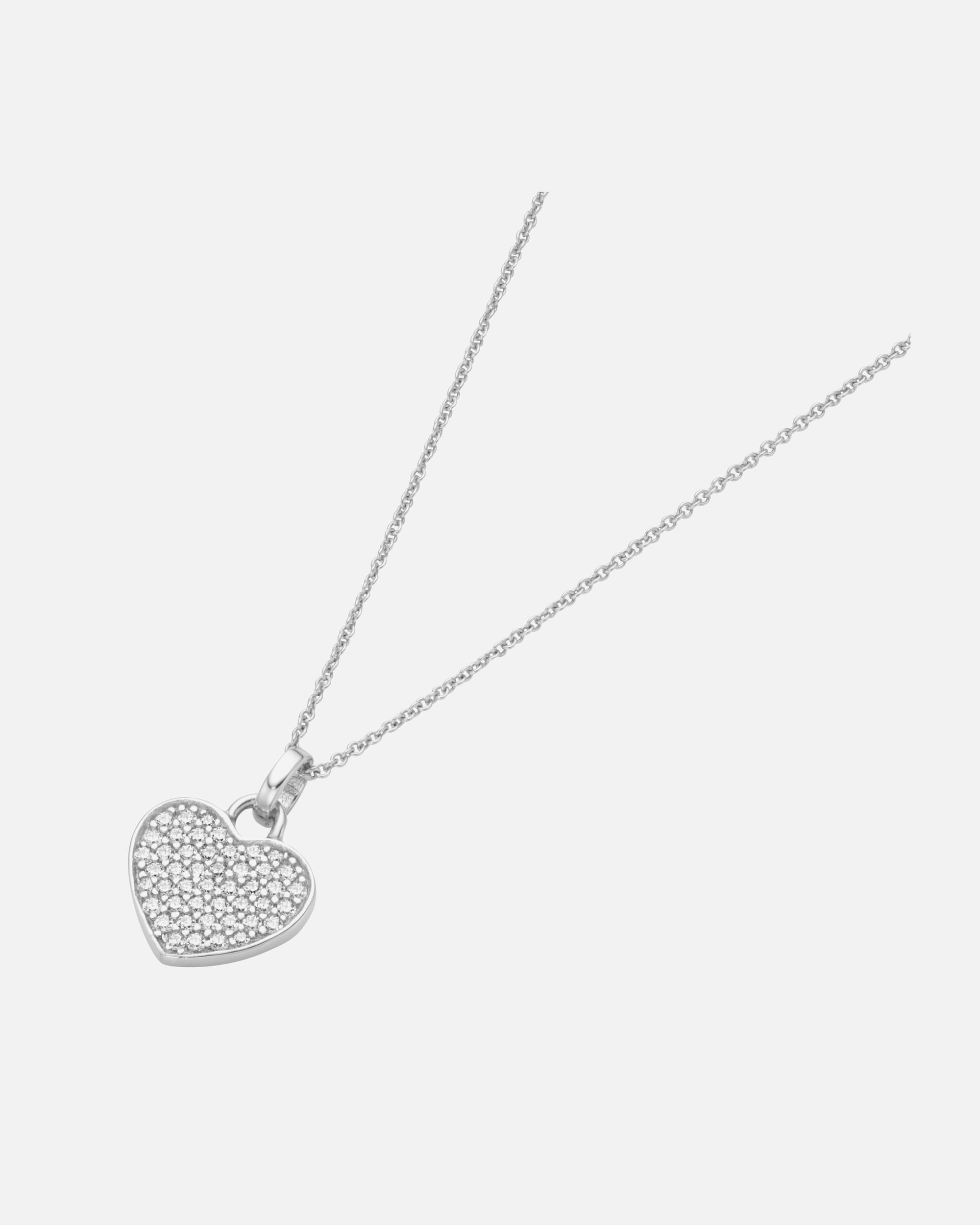 Halskette für Weiblich Smart Jewel Kette Herz mit Zirkonia, Silber 925 45 cm