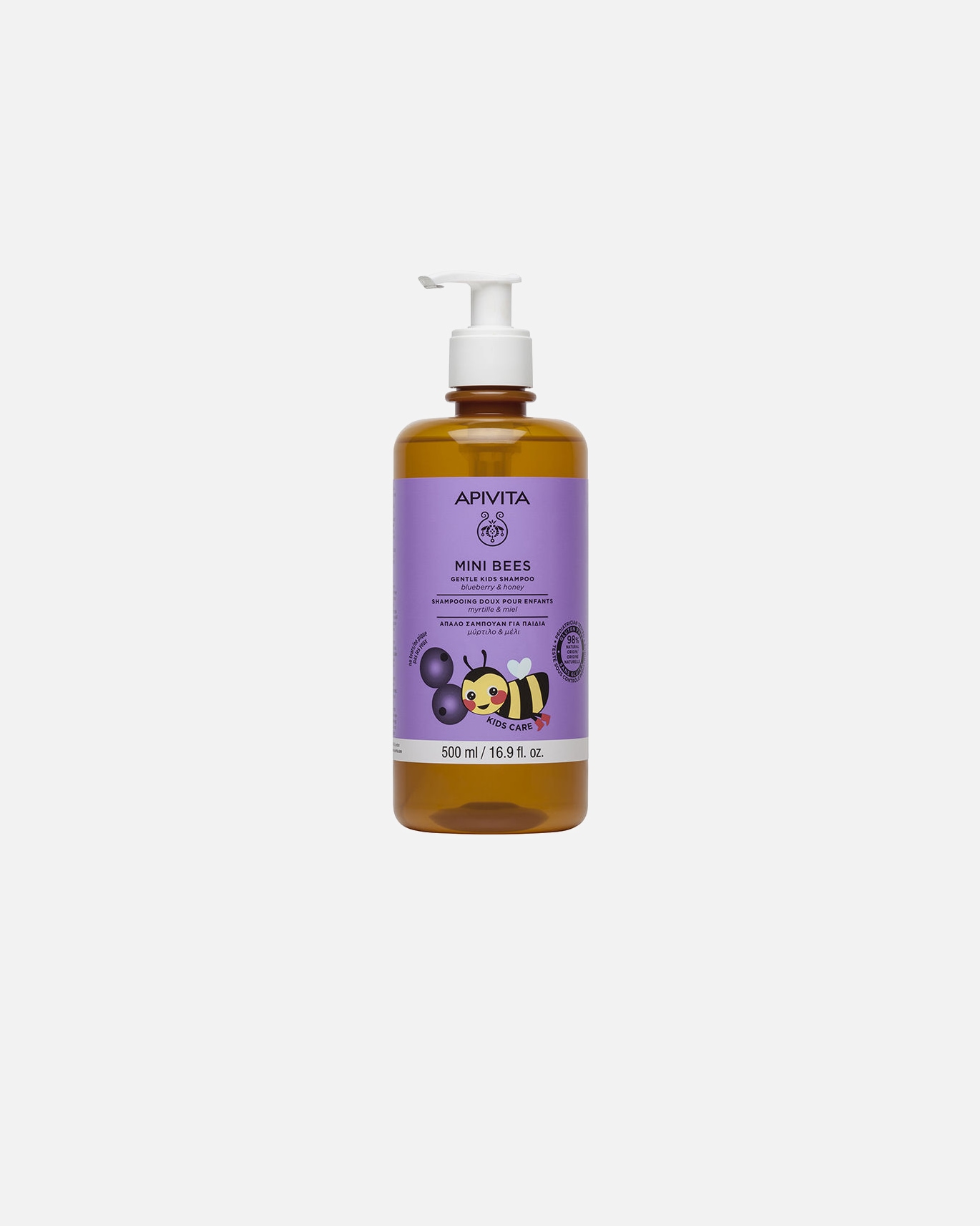 Kindershampoo für Unisex Apivita Mini Bees Sanftes Shampoo für Kinder. Sulfatfrei, silikonfrei 500 ml