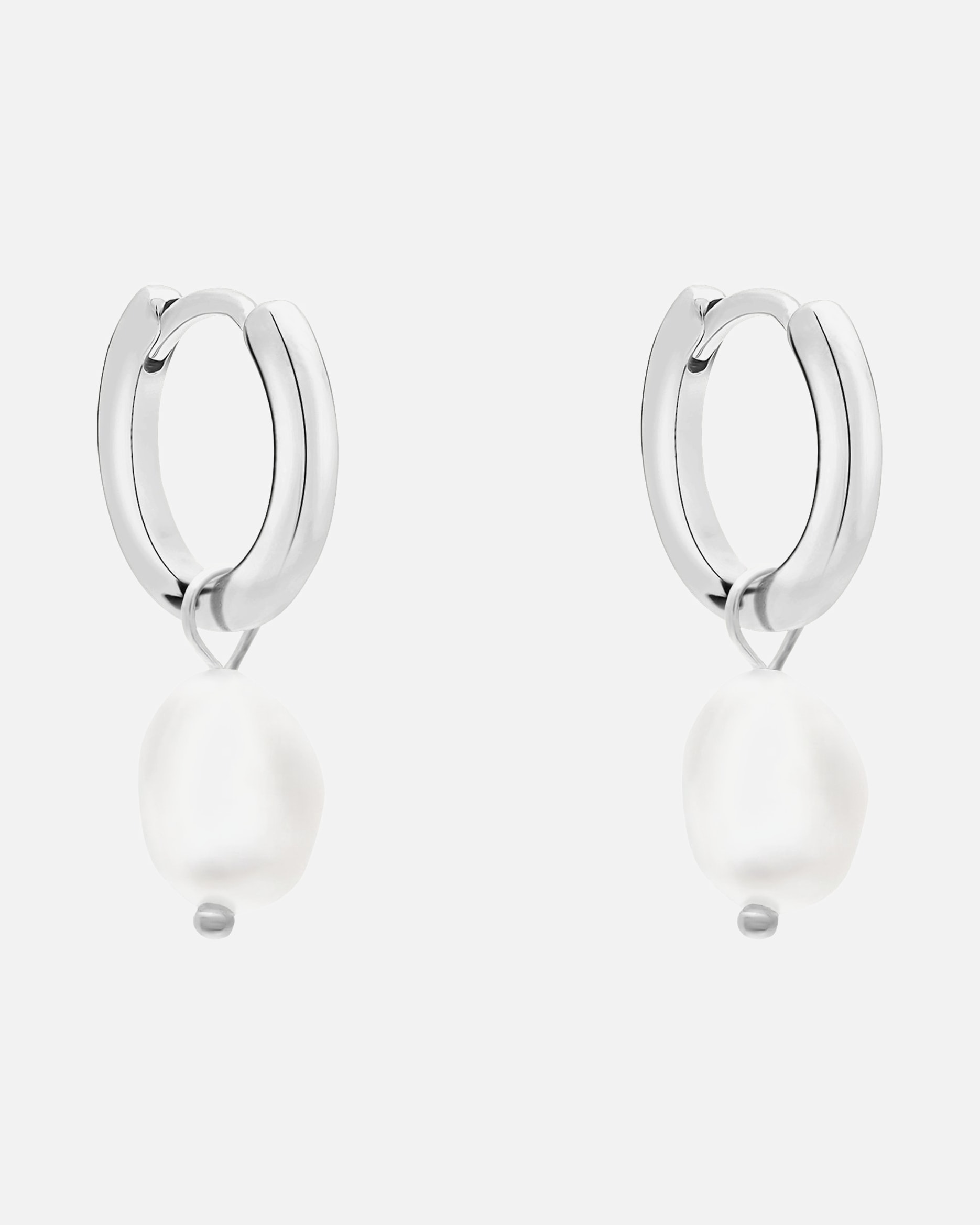 Ohrringe für Weiblich s.Oliver Creolen-Anhänger Edelstahl, Perle silber