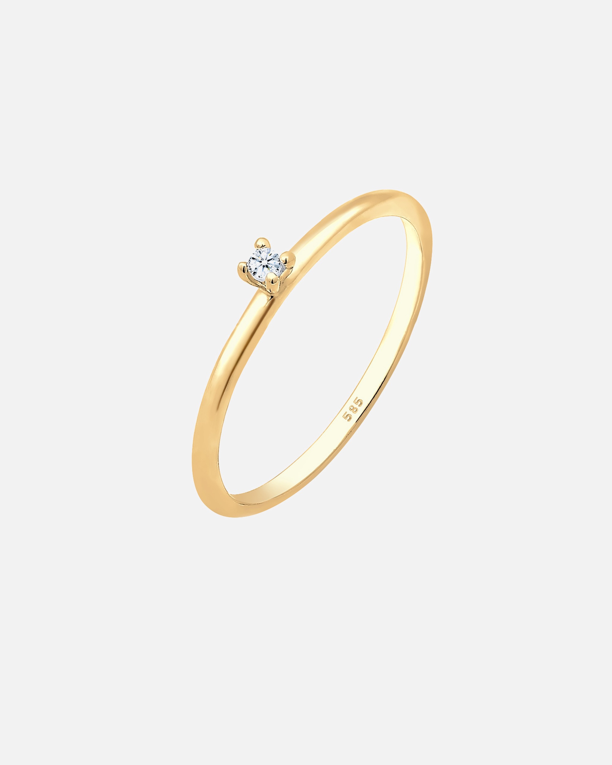 Ring für Weiblich Elli DIAMONDS Verlobung Solitär Diamant (0.015 ct.) 585 Gelbgold 56