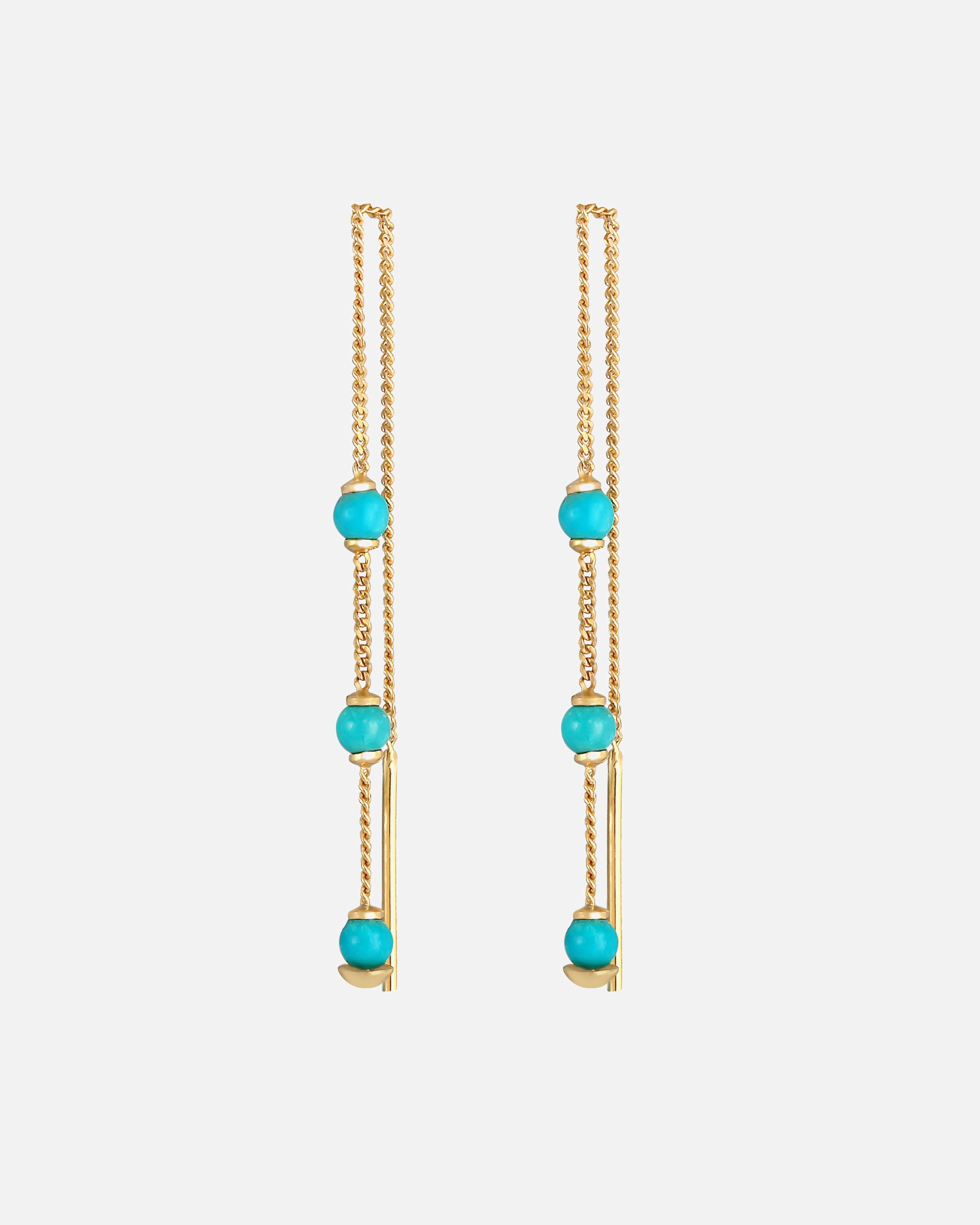 Ohrringe für Weiblich Durchzieher Howlith Türkis Perlen 925 Silber 1 Stück