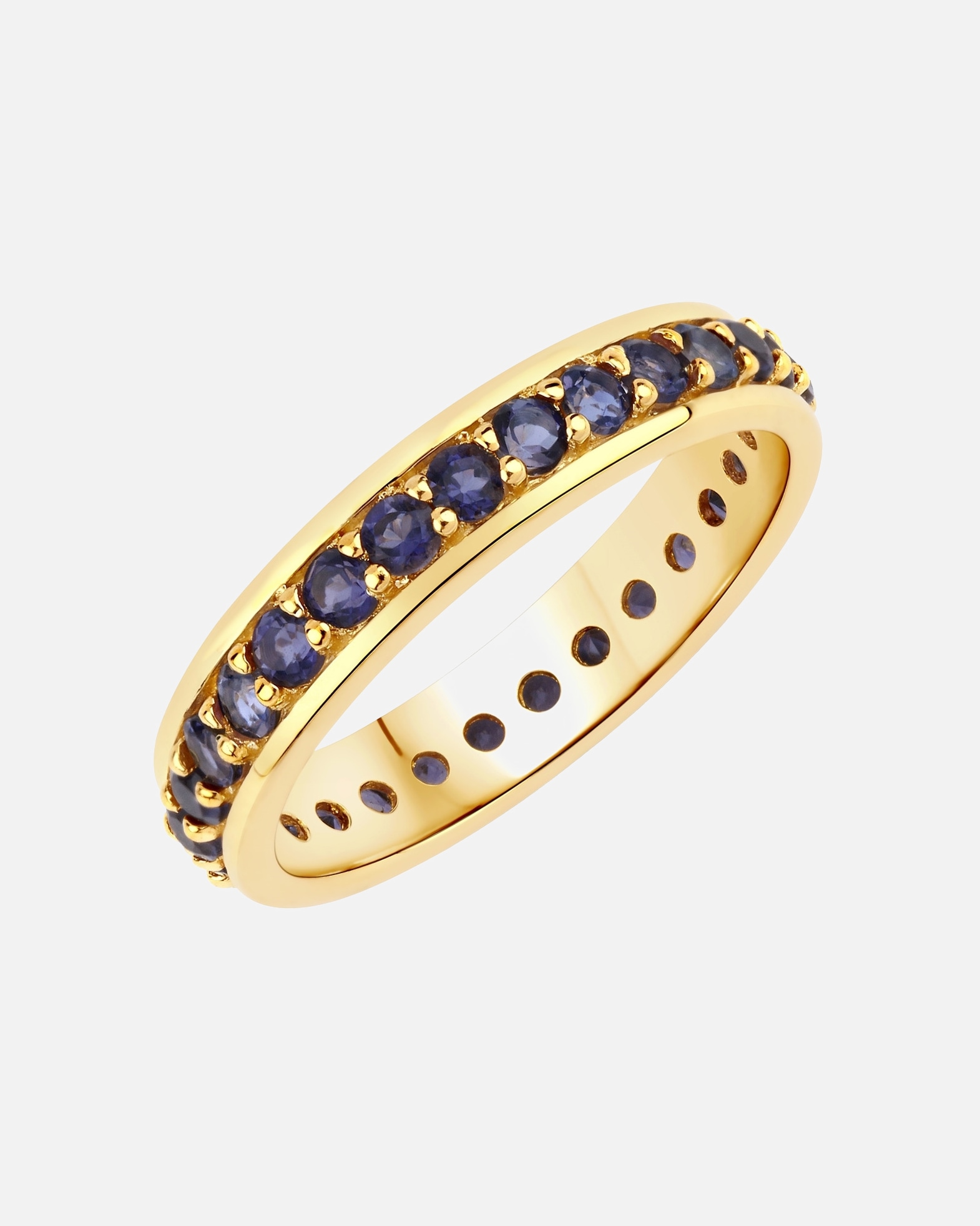 Ring für Weiblich Rafaela Donata Ring Sterling Silber Iolith in Gelbgold 50