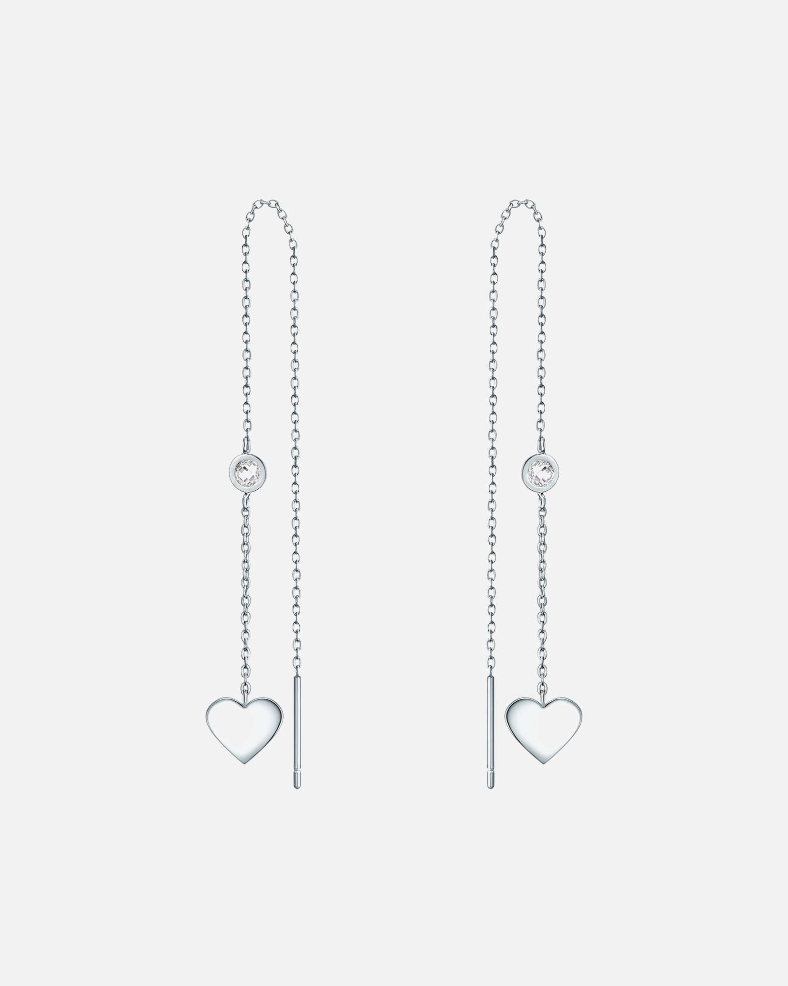 Ohrringe für Weiblich EASTSIDE Ohrhänger Herz Edelstahl Preciosa in Silber 1 Stück
