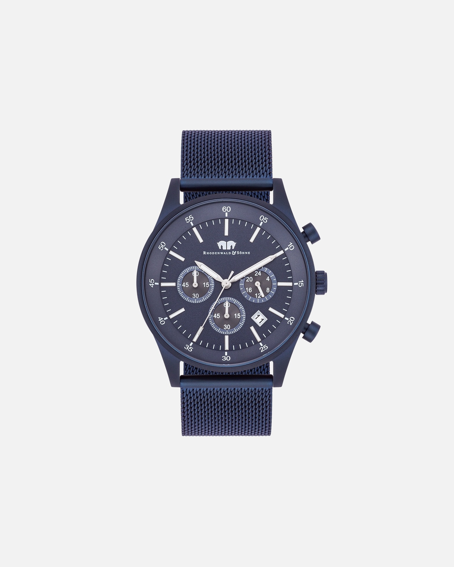 Uhr für Männlich Rhodenwald & Söhne Armband-Uhr Goodwill aus Edelstahl in blau 1 Stück