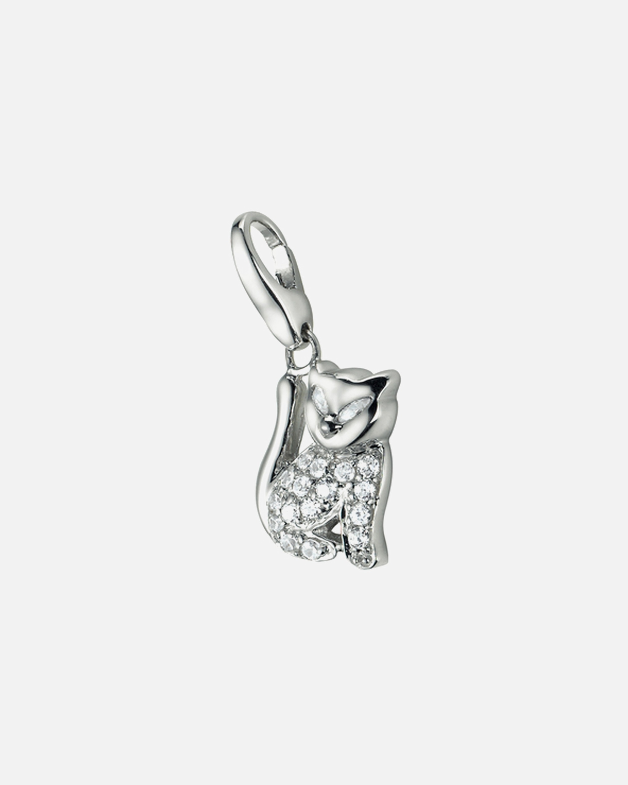 Schmuckanhänger für Weiblich Giorgio Martello Milano Charm Katze mit Zirkonia, Silber 925 Onesize