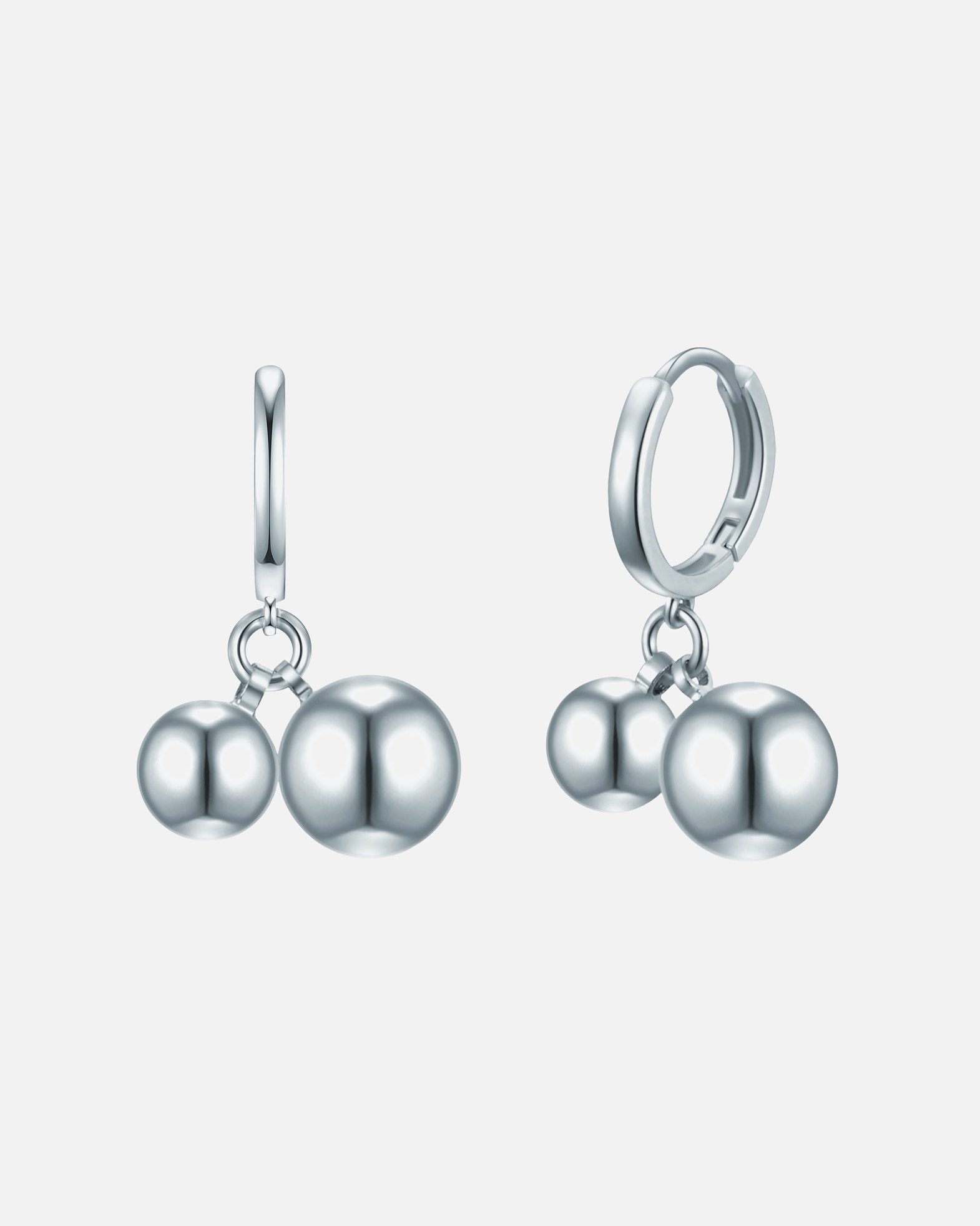 Creolen für Weiblich Lulu & Jane Creolen Kugel aus Metall in Silber 20,8 mm