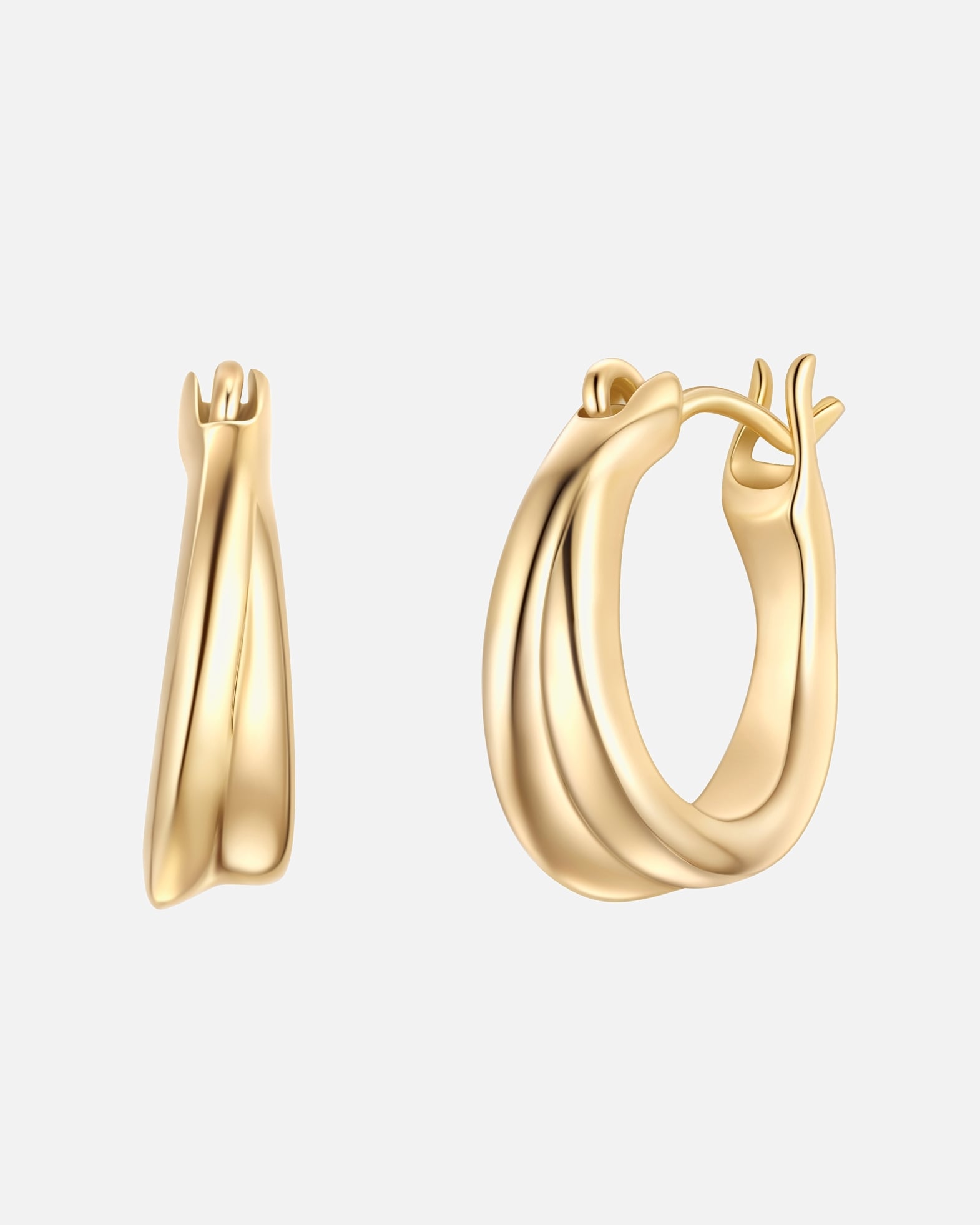 Ohrringe für Weiblich Glanzstücke München Creolen aus Sterling Silber in gelbgold 14,2 mm