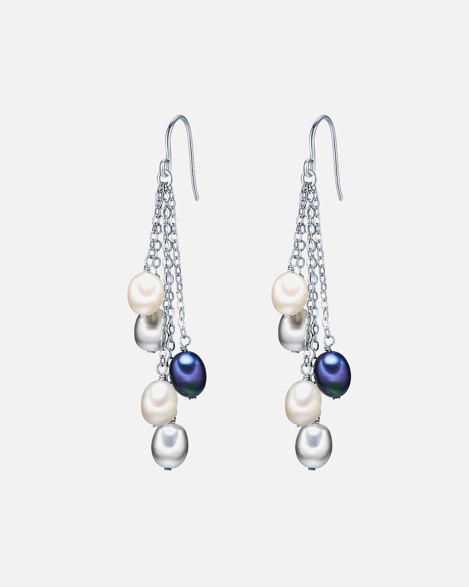 Ohrringe für Weiblich Valero Pearls Perlen-Ohrhänger aus Sterling Silber in silber mit Süßwasser-Zuchtperle 1 Stück