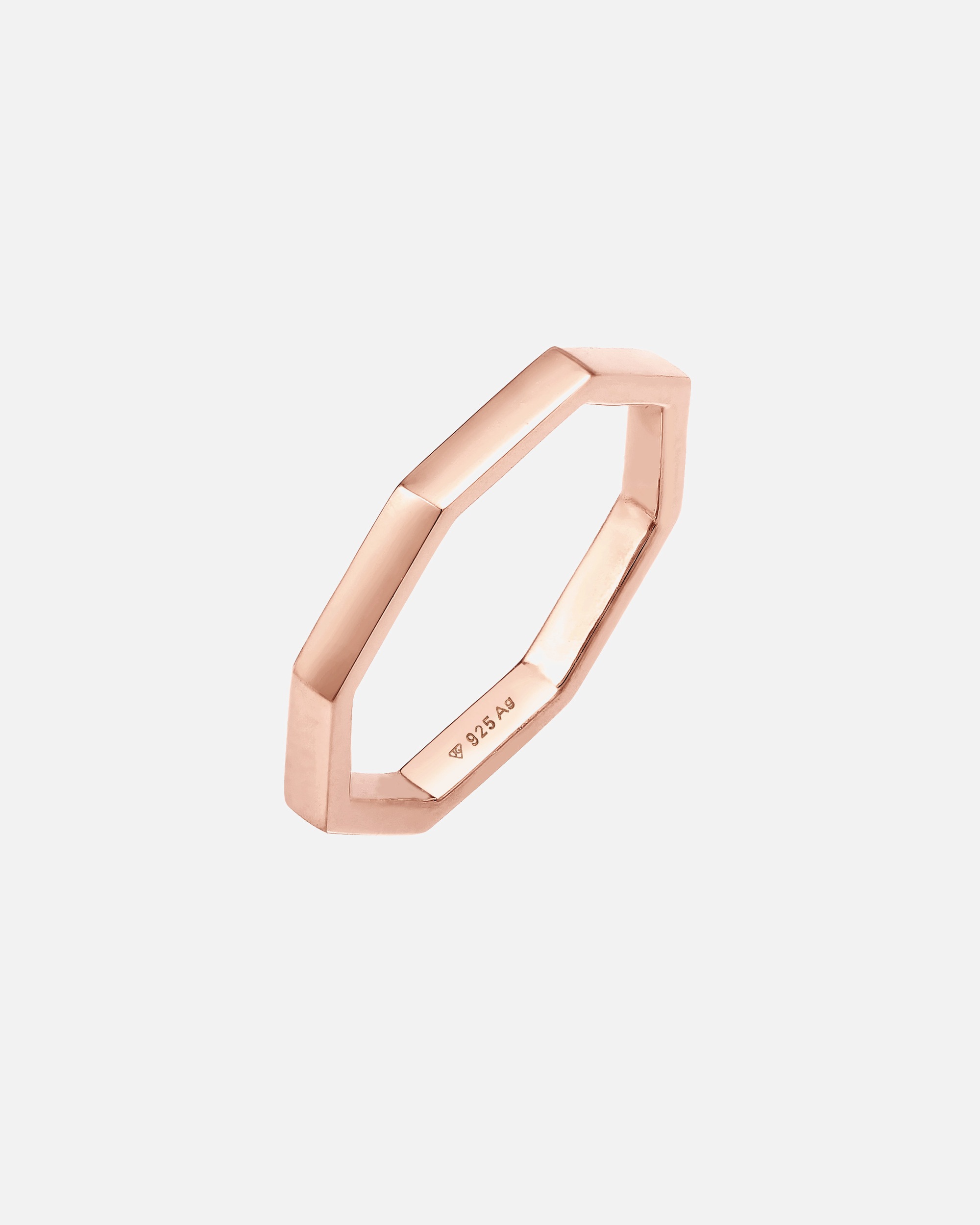 Ring für Weiblich Elli Pinky Ring Achteckform Geo Look 925 Silber 48