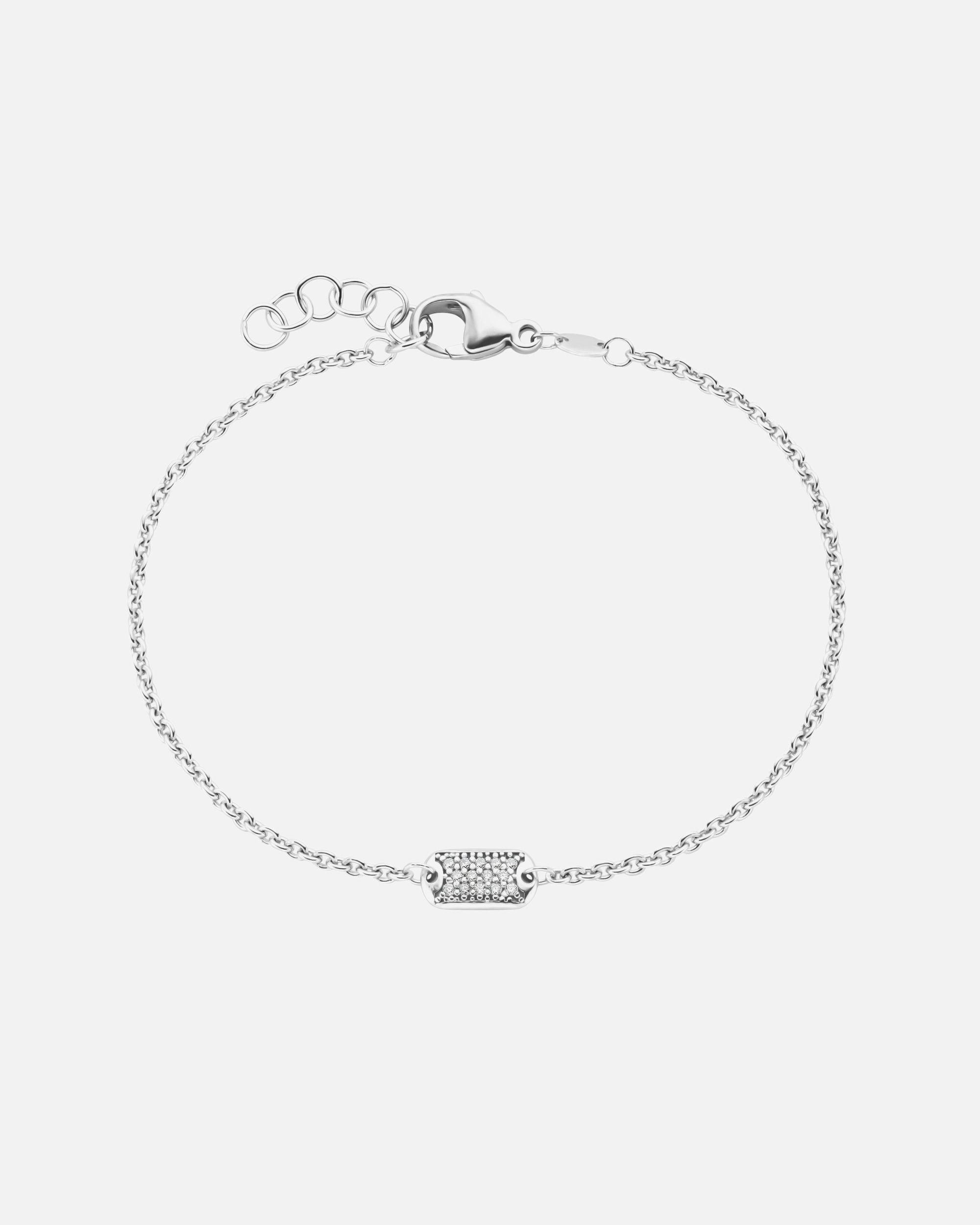 Armband für Unisex Smart Jewel Armband Mittelteil rechteckig mit Zirkonia, Silber 925 Silber