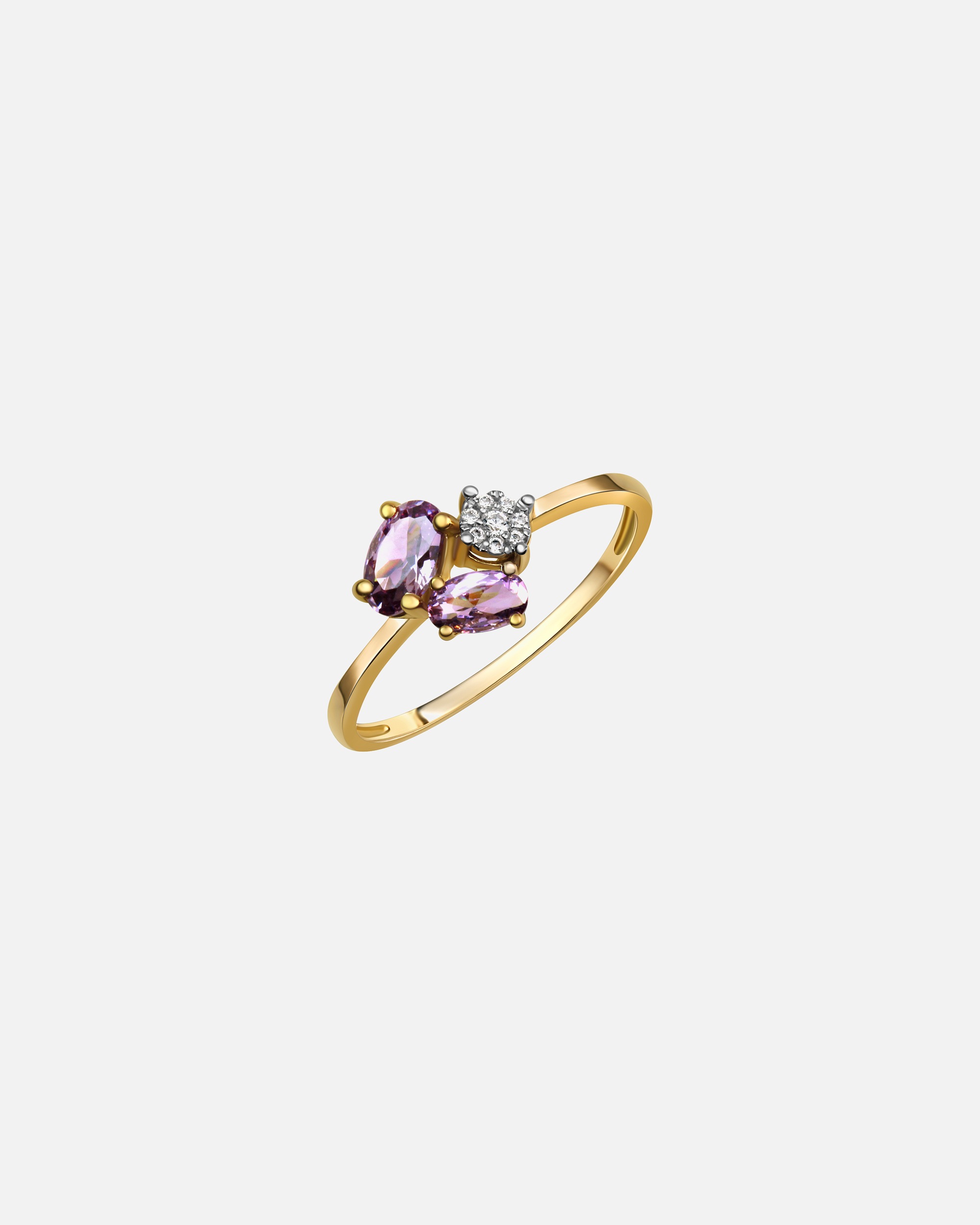 Ring für Weiblich Fascination by Ellen K. Ring 375/- Gold Amethyst lila 058 (18,5)