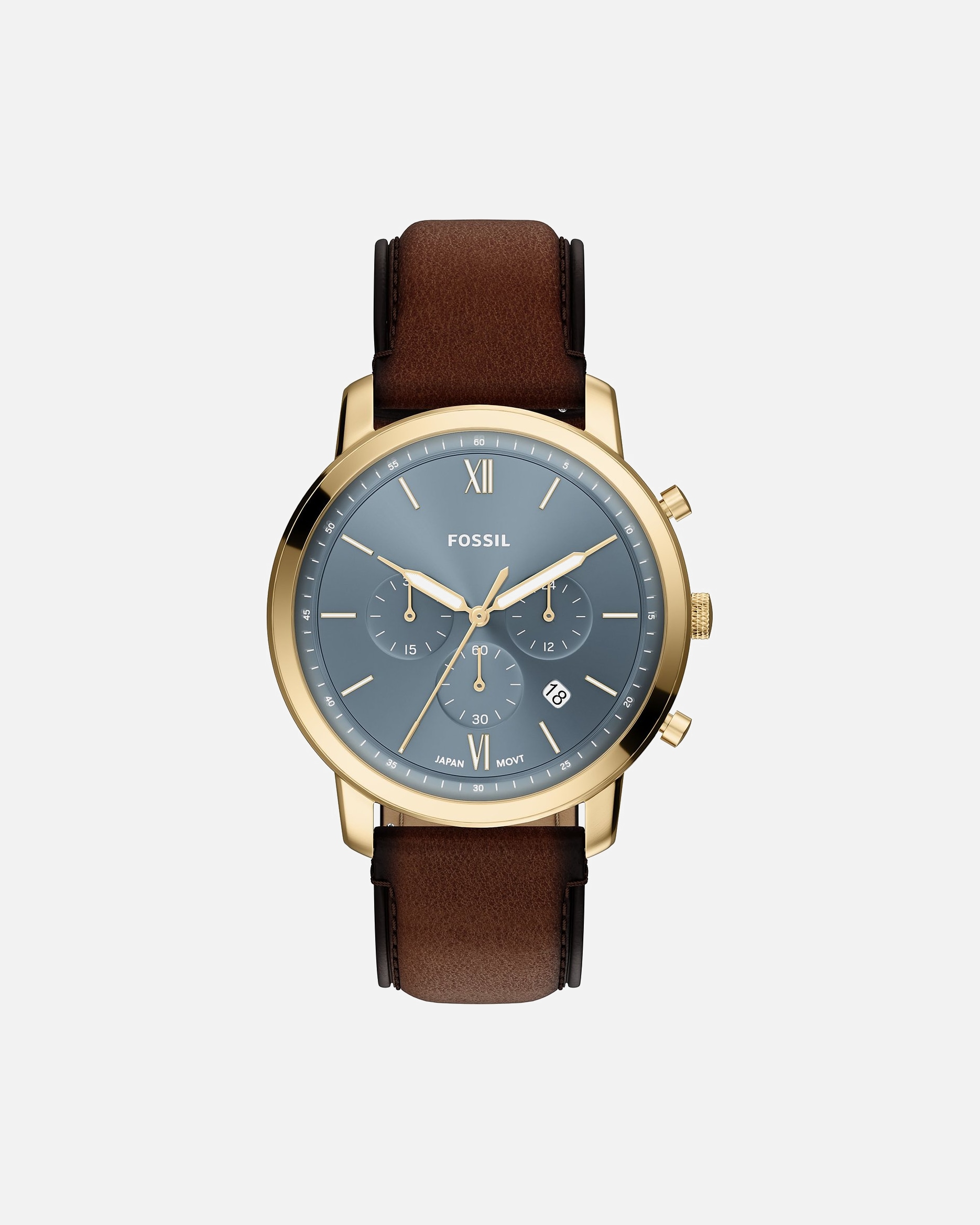 Uhr für Männlich Fossil Chronograph Edelstahl braun, gold