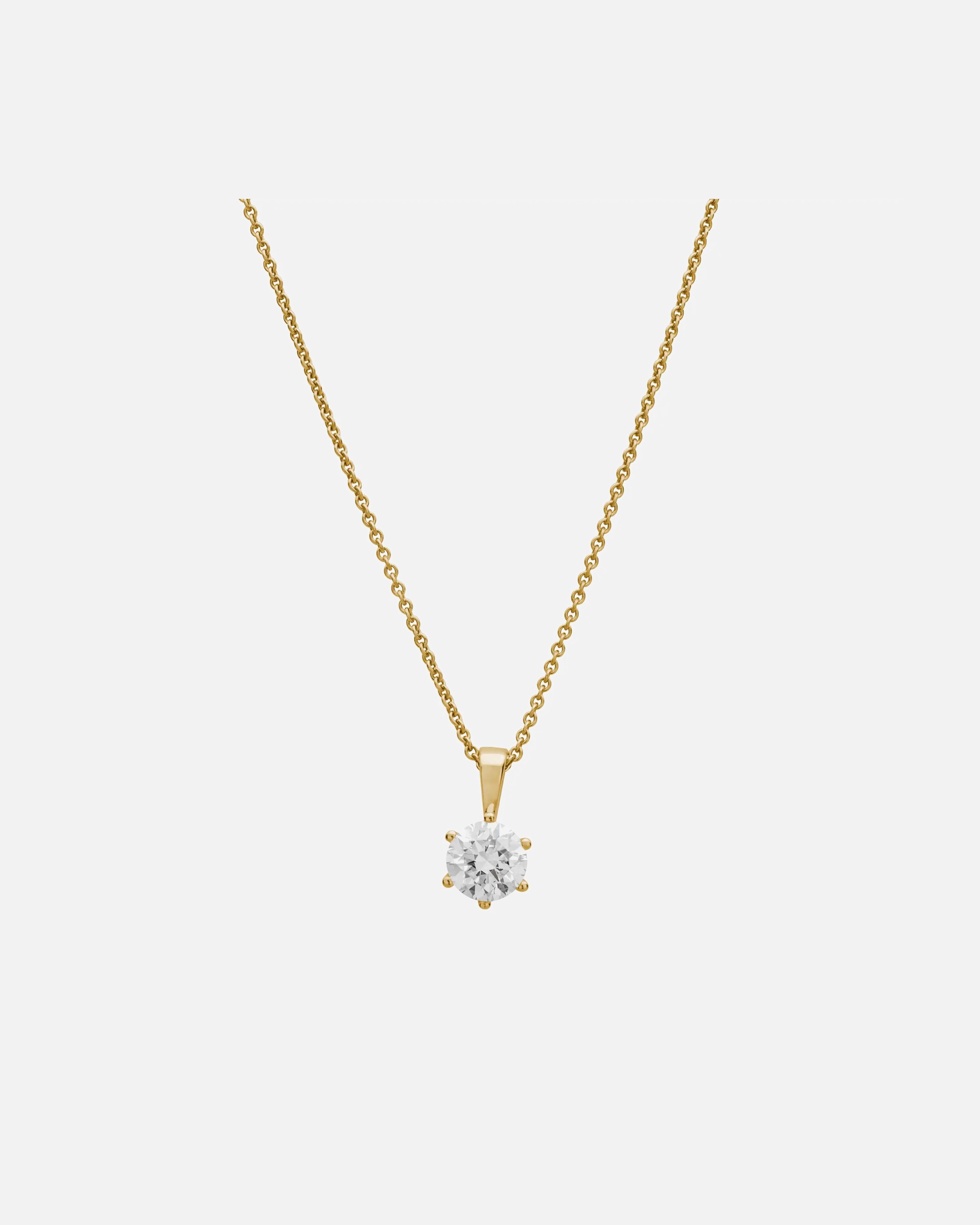 Halskette für Weiblich Lyomi Default Brand Line Anhänger mit Kette 585/- Gold Diamant Lab Grown weiß 1,0ct. gelb vergoldet