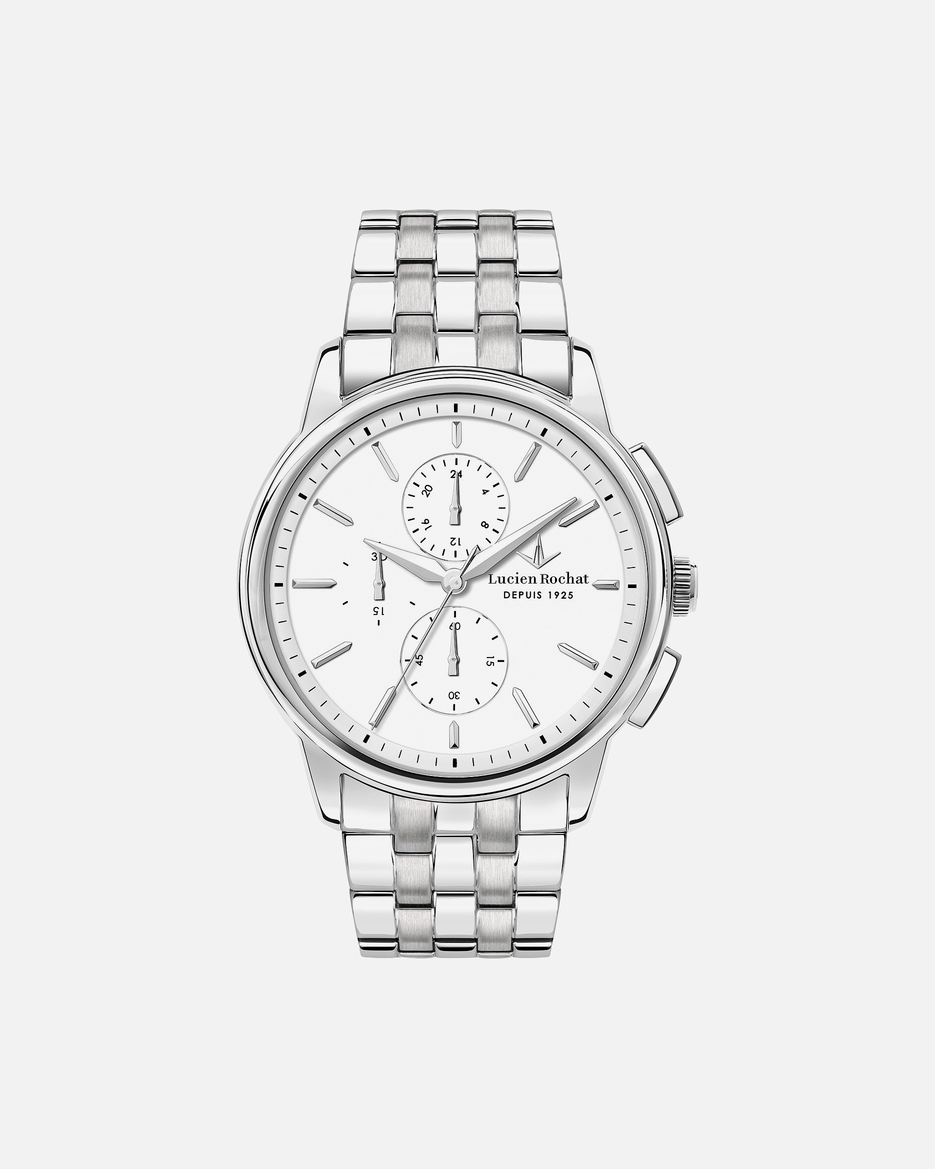 Uhr für Männlich Chronograph Edelstahl silber, weiß