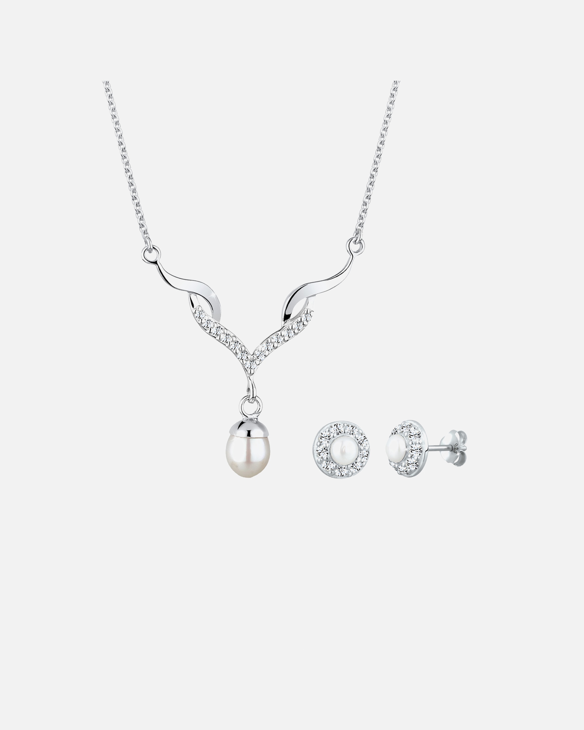 Schmuckset für Weiblich Elli Perle Kristalle 925 Silber 1 Stück