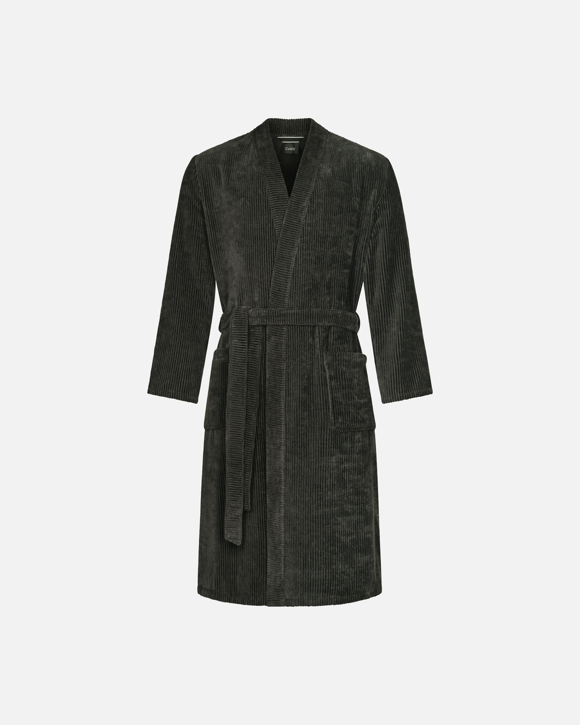 Bademantel für Unisex Cawö Cawö Bademäntel Herren Kimono Cord-Optik 6540 basalt - 740 XL
