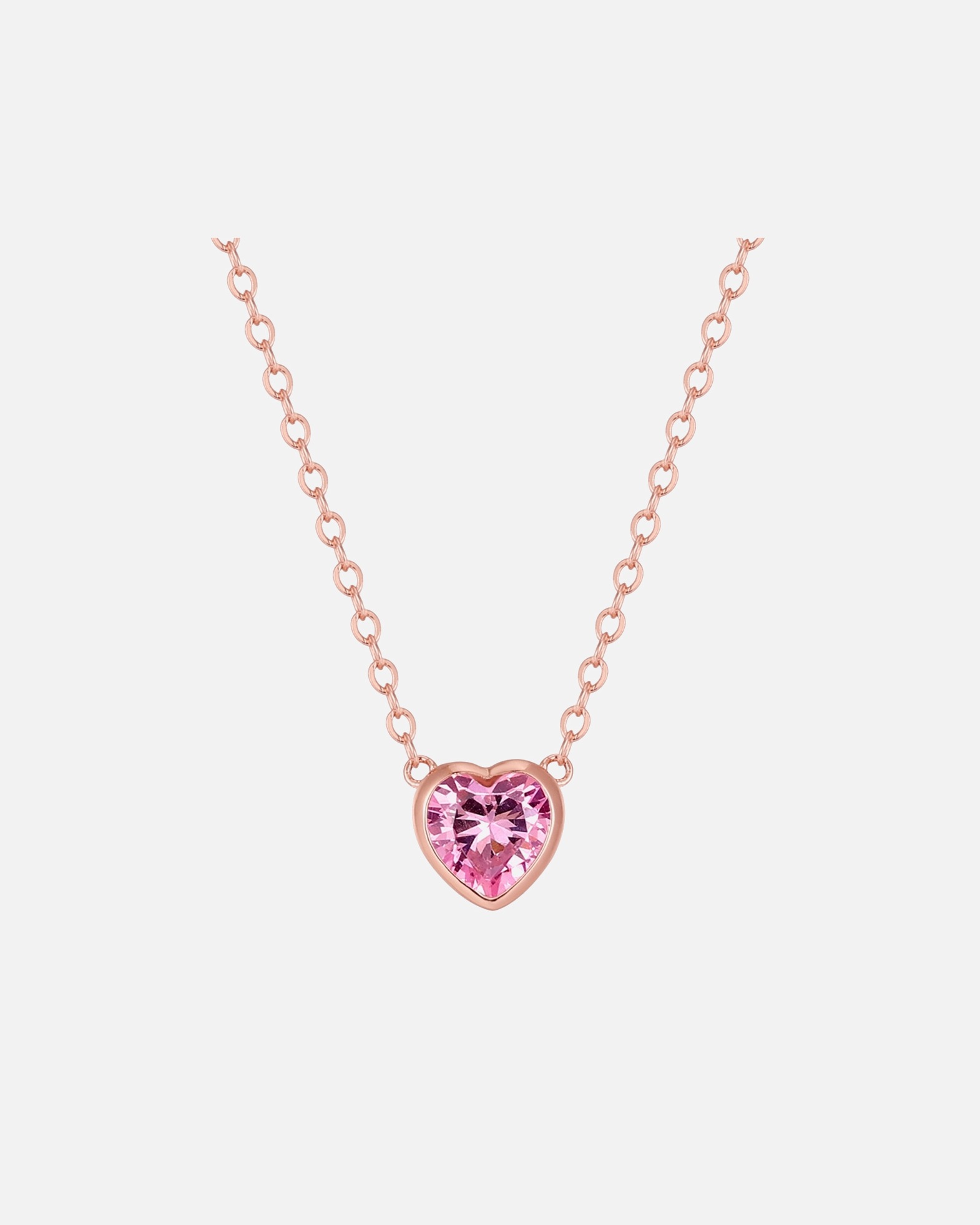Halskette für Weiblich Trilani Halskette Herz aus Sterling Silber in Roségold mit Zirkonia 40,0 cm Basiskette + 5,0 cm Verlängerung