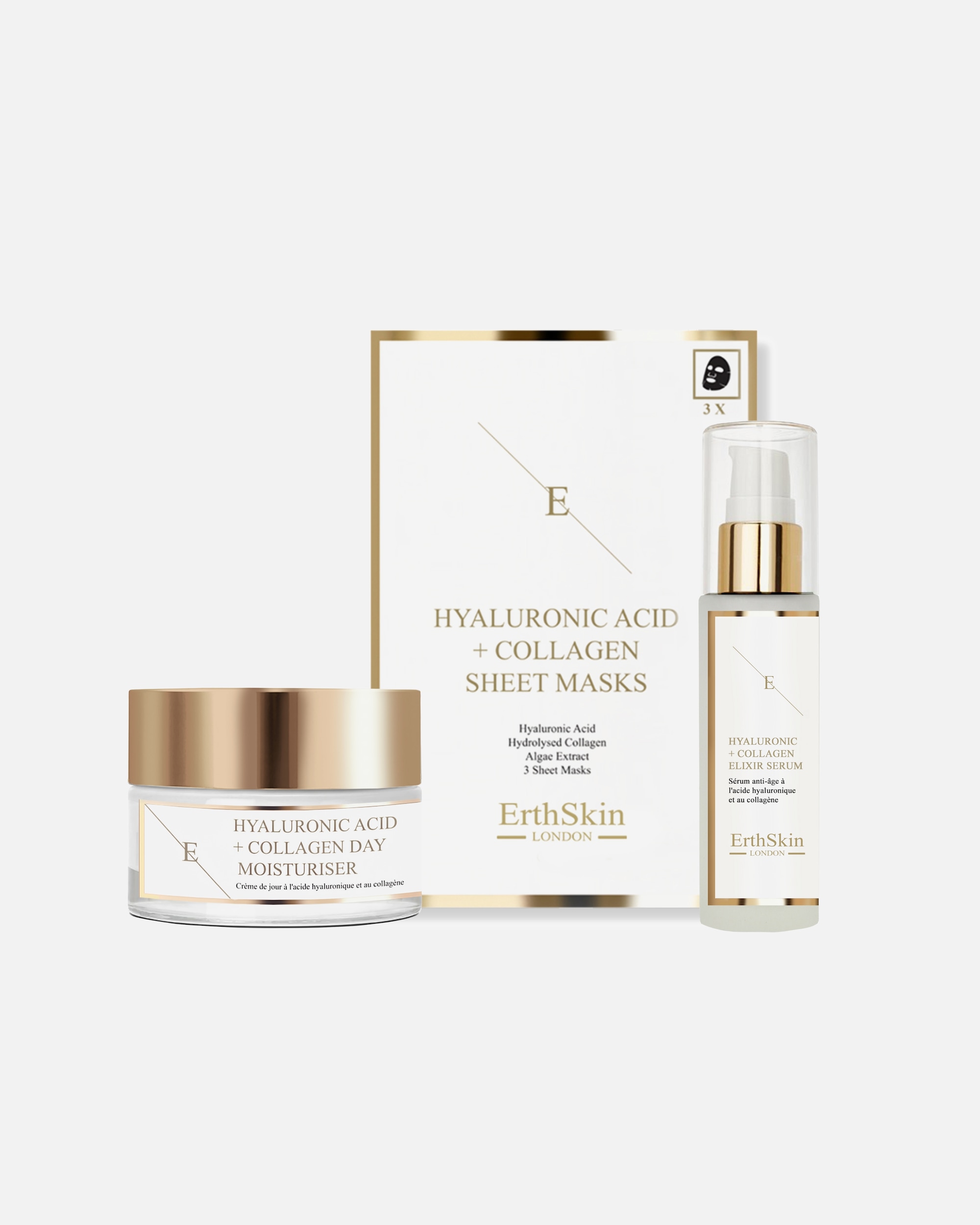 Gesichtspflegeset für Weiblich ErthSkin London Hydra Lift Glow Trio 1 Stück
